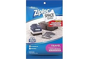 Space Bag Clothes Vacuum Sealer Storage Bags for Home, Closet Organization, Travel, 2 Bags Total