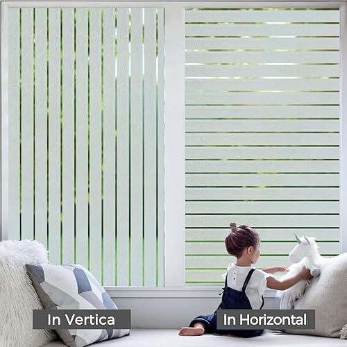 Miniatura 2 de Coavas Película de privacidad para ventana esmerilada película de vidrio de privacidad para ventana, adherencia estática, persianas esmeriladas