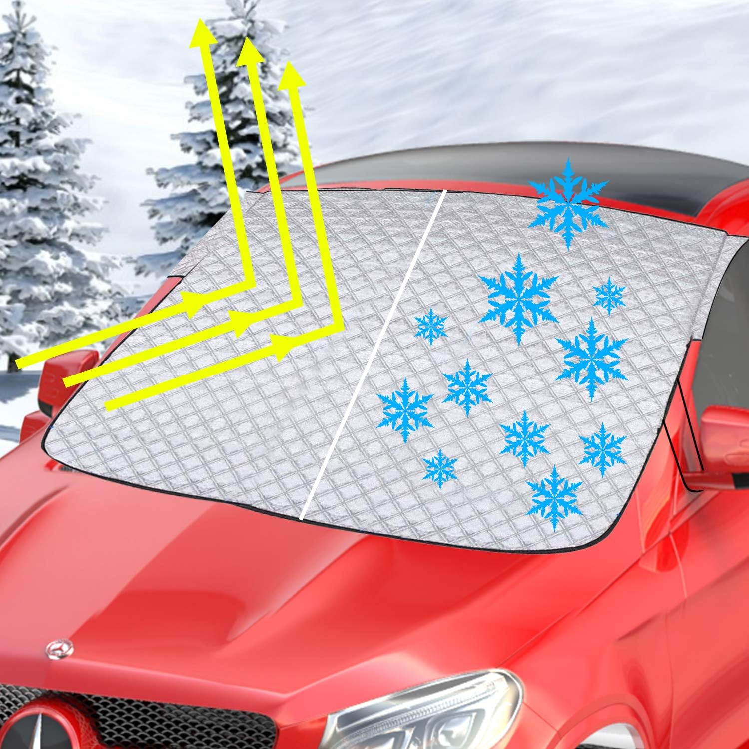 Bliifuu Windshield Snow Cover, Snow Sun Shade Dustptoof All