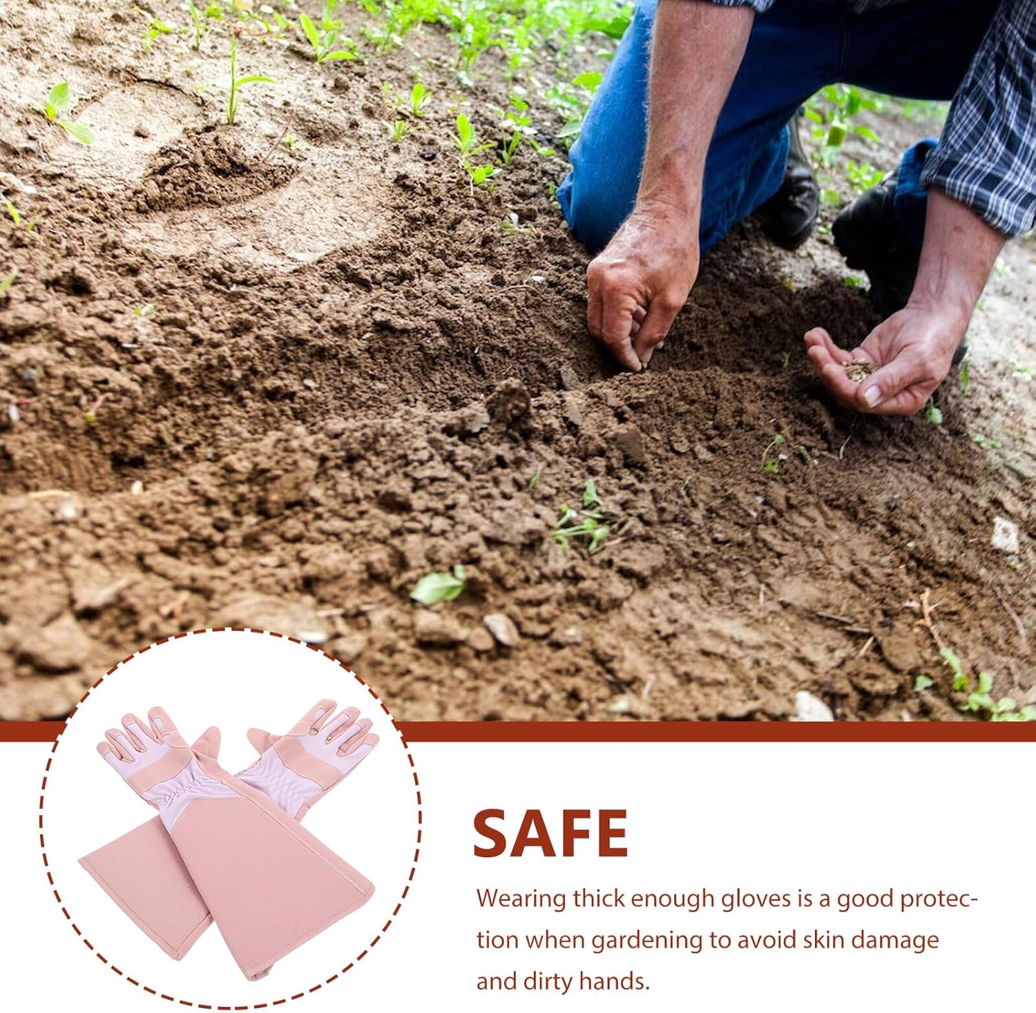 Garden Gloves for Women and Men, Thorn-resistant Long Sleeve Protective Gloves, Small Size, Puncture-resistant Gardening Hand Gear for Pruning and Planting