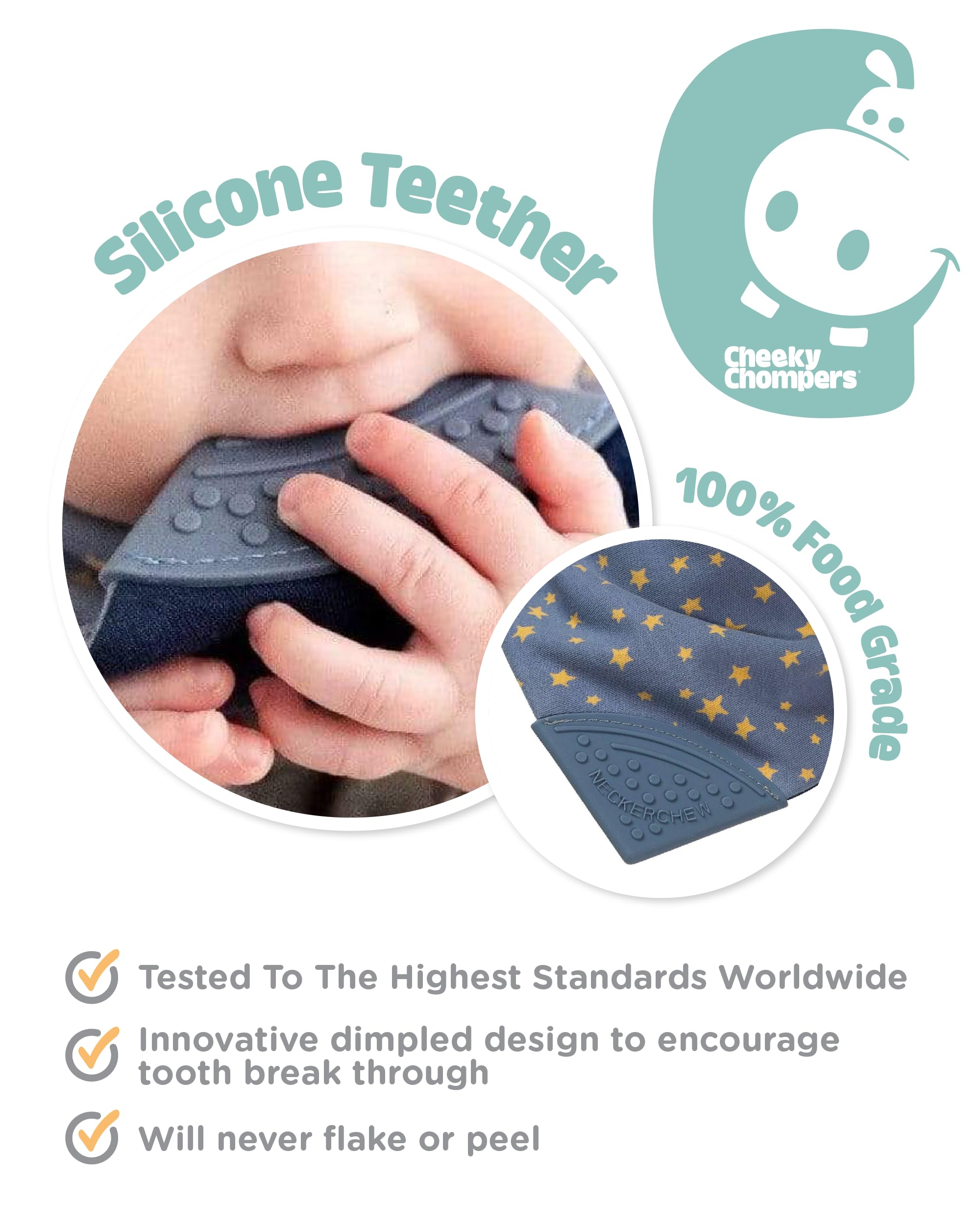 Cheeky Chompers Bavoirs de dentition pour bébés - Bavoir bandana avec anneau en silicone - Hygiénique et absorbant (fleur botanique)