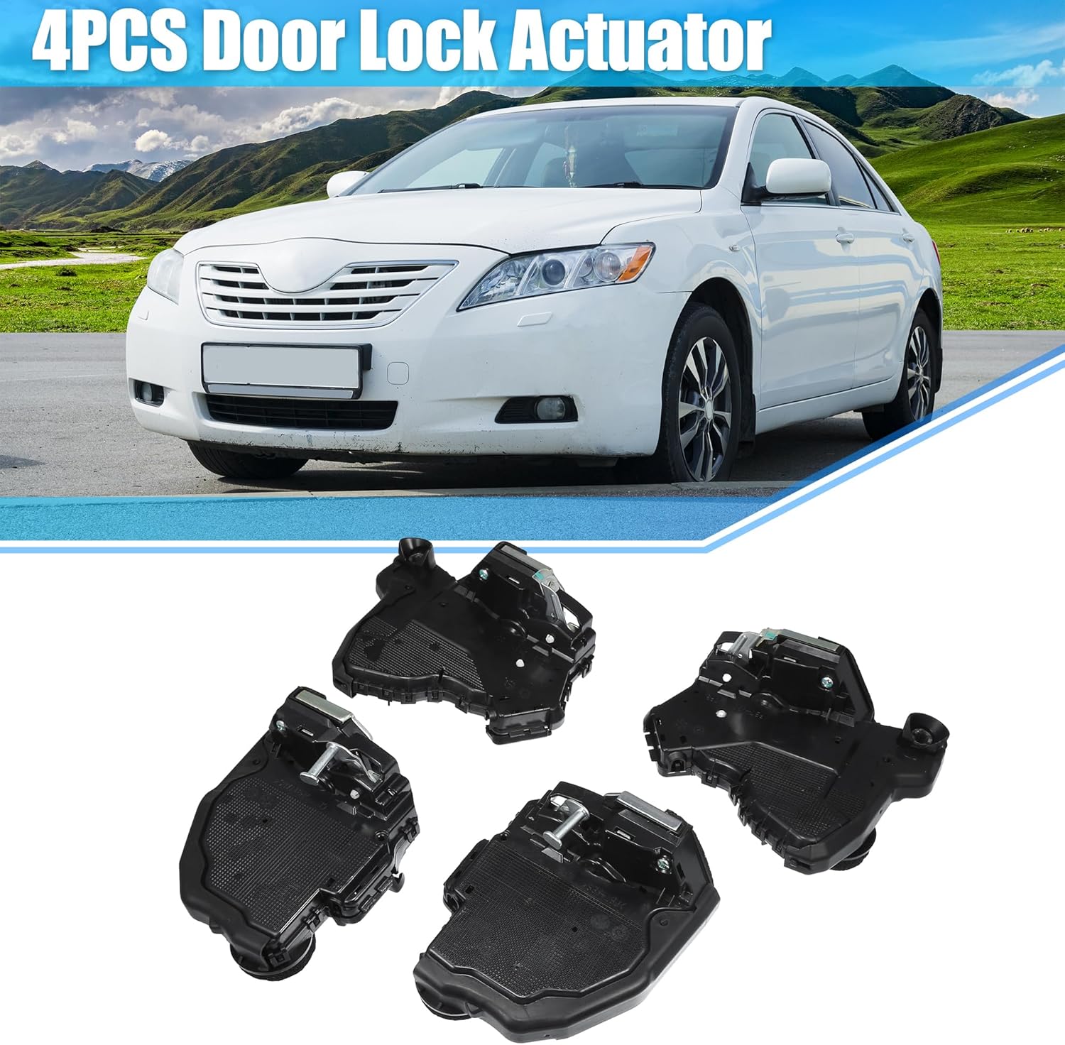 uxcell 4 Pcs Power Door Lock Actuator Motor Front Rear Left Right for Toyota 4Runner Camry RAV4 for Scion iQ for Lexus CT200h LS460 No.69040-42250/69030-42230/69030-0C050/69040-0C050
