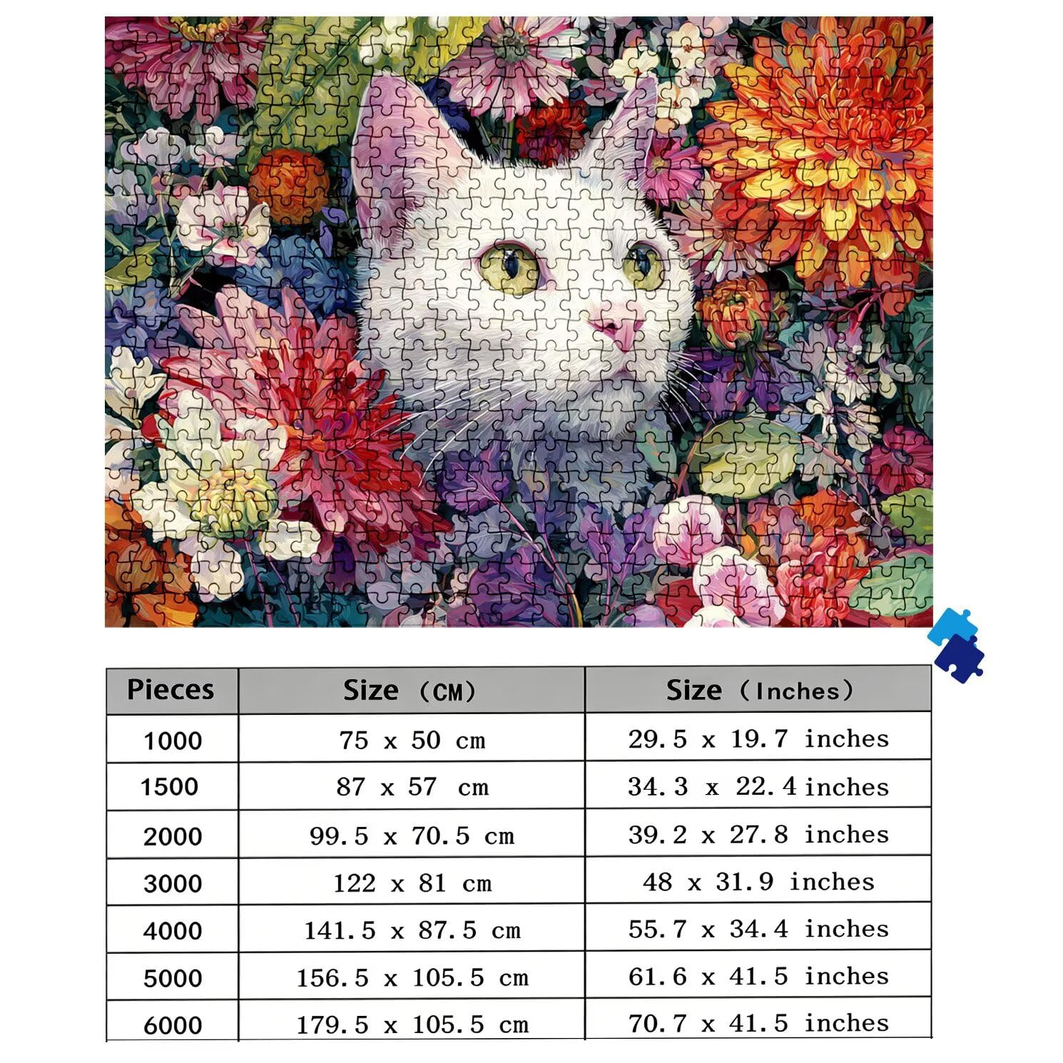 Puzzle 2000 Teile, Holzpuzzle Erwachsene Katze Tier-2 Impossible Klassische Jigsaw Puzzles 99.5 x 70.5 cm, Familien Spiel, Puzzle Stressabbau Denkspiel, Home Dekor w0-559