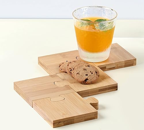 Miniatura 4 de Posavasos de madera de bambú para bebidas y salvamanteles para ollas calientes, soporte para almohadilla de sartén, encimeras, mesas auxiliares, café