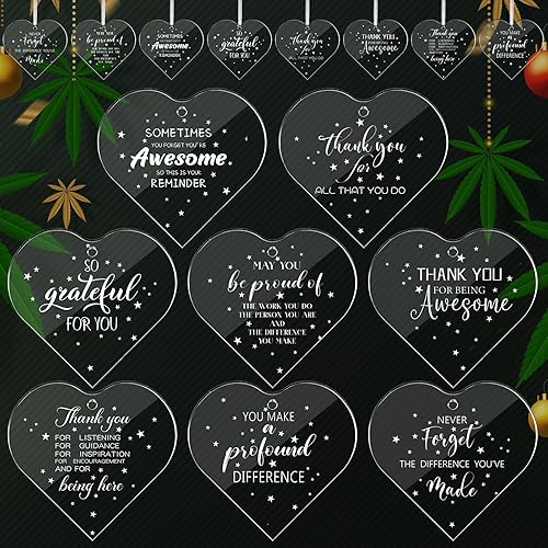 FairySandy 48 piezas de regalos de agradecimiento a los empleados, adornos colgantes a granel, inspiradores de agradecimiento inspiradores, adornos