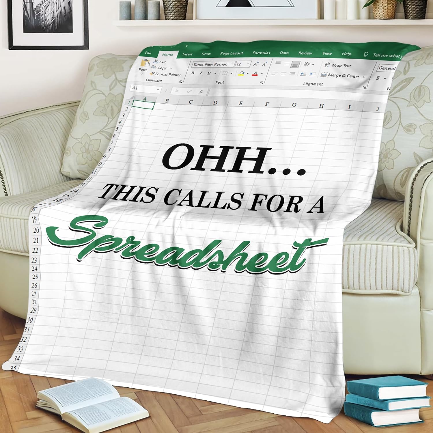 Gossby Personalized Custom Blanket Blanket Funny, Excel Spreadsheet Throw Blanket for Women Men Girls Boys Kids Pets Dogs Cats, Soft Blanket for Fall Winter Spring All Season Warm Fuzzy