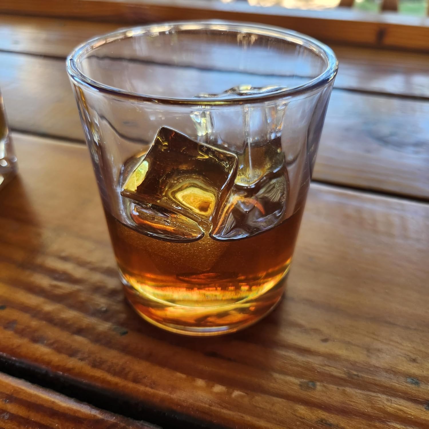 Dead Head Props Realistic fake 10 oz Whiskey on the Rocks glass (round), Great as as a gag gift or prank!