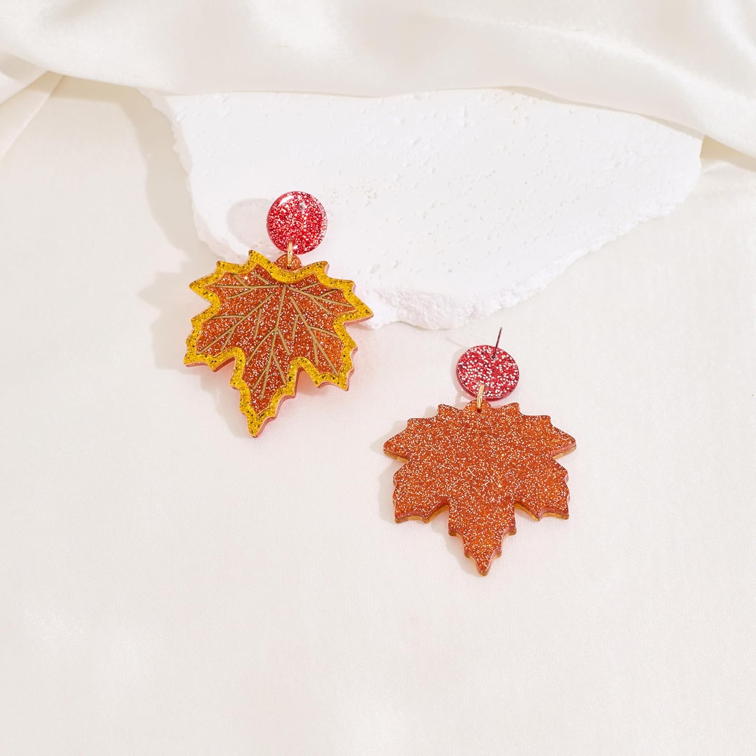 FAMARINE Thanksgiving Earrings Maple Leaf Earrings for Women Autumn Fall Maple Leaf Dangle Jewelry - Image 6