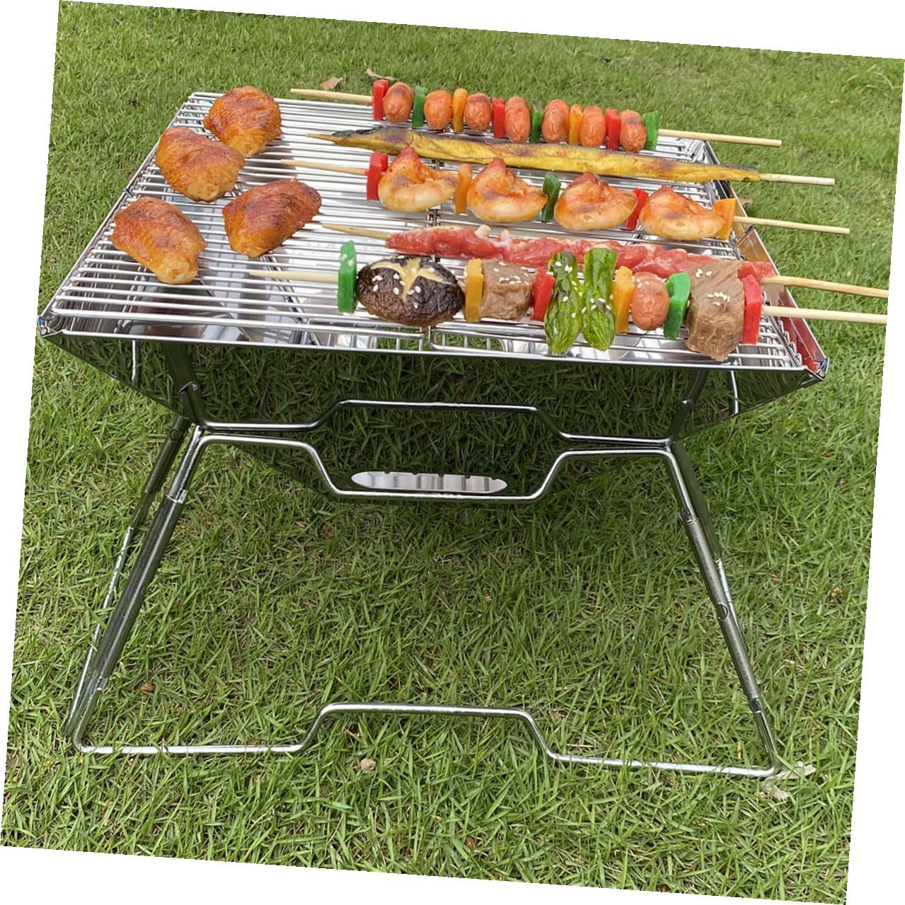 Portable Camping Grill Set, Wear-resistant Folding Barbecue Rack, Professional Outdoor Bbq Accessory for Hiking and Camping