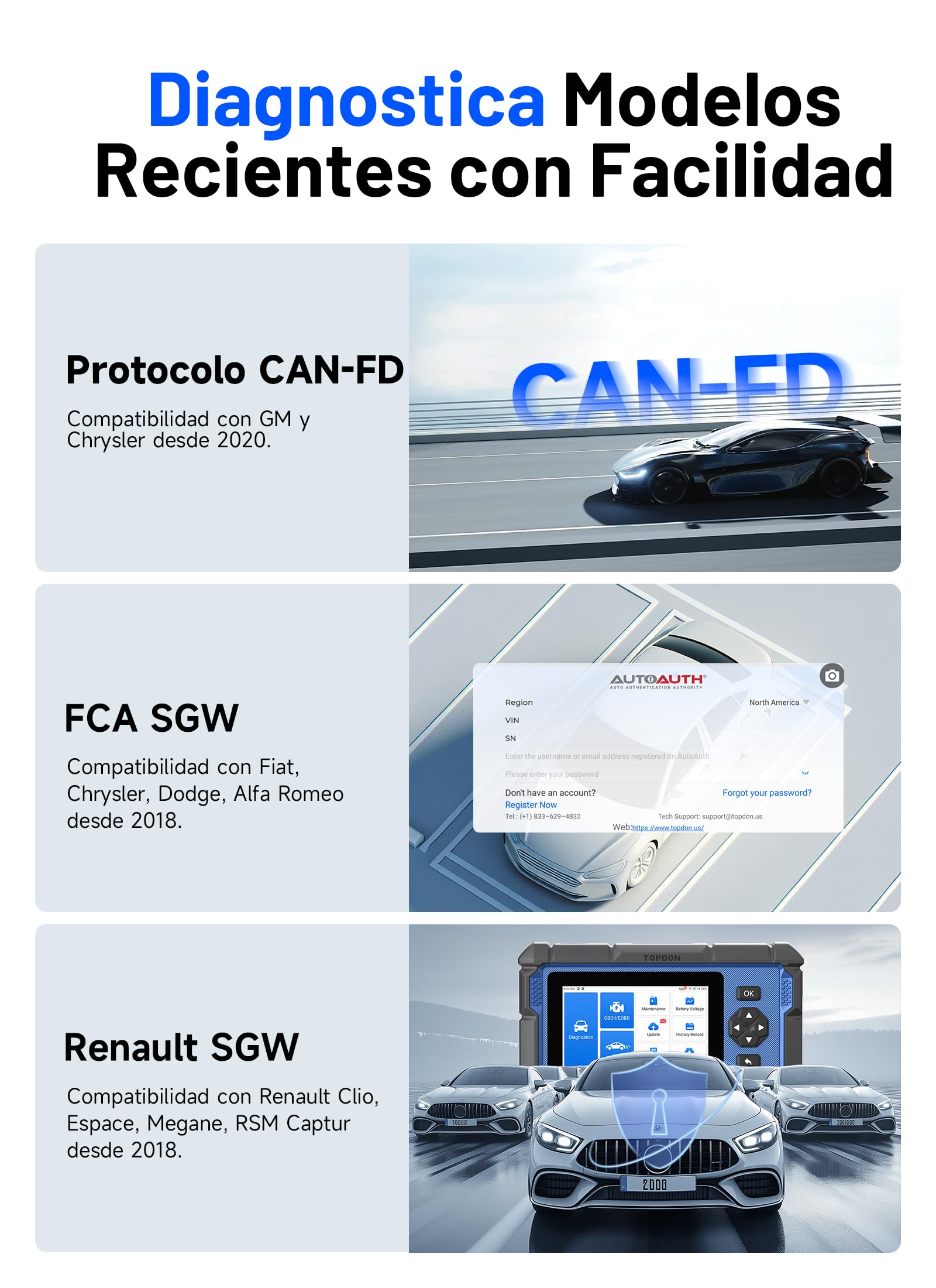 TOPDON ArtiDiag600 Elite Escáner OBD2 Herramienta de Dagnóstico Completo, 13 Servicios, FCA/SGW, AutoAuth, Diagnóstico Coche Multimarca con Can-FD, 2 Años de Actualizaciones Gratuitas