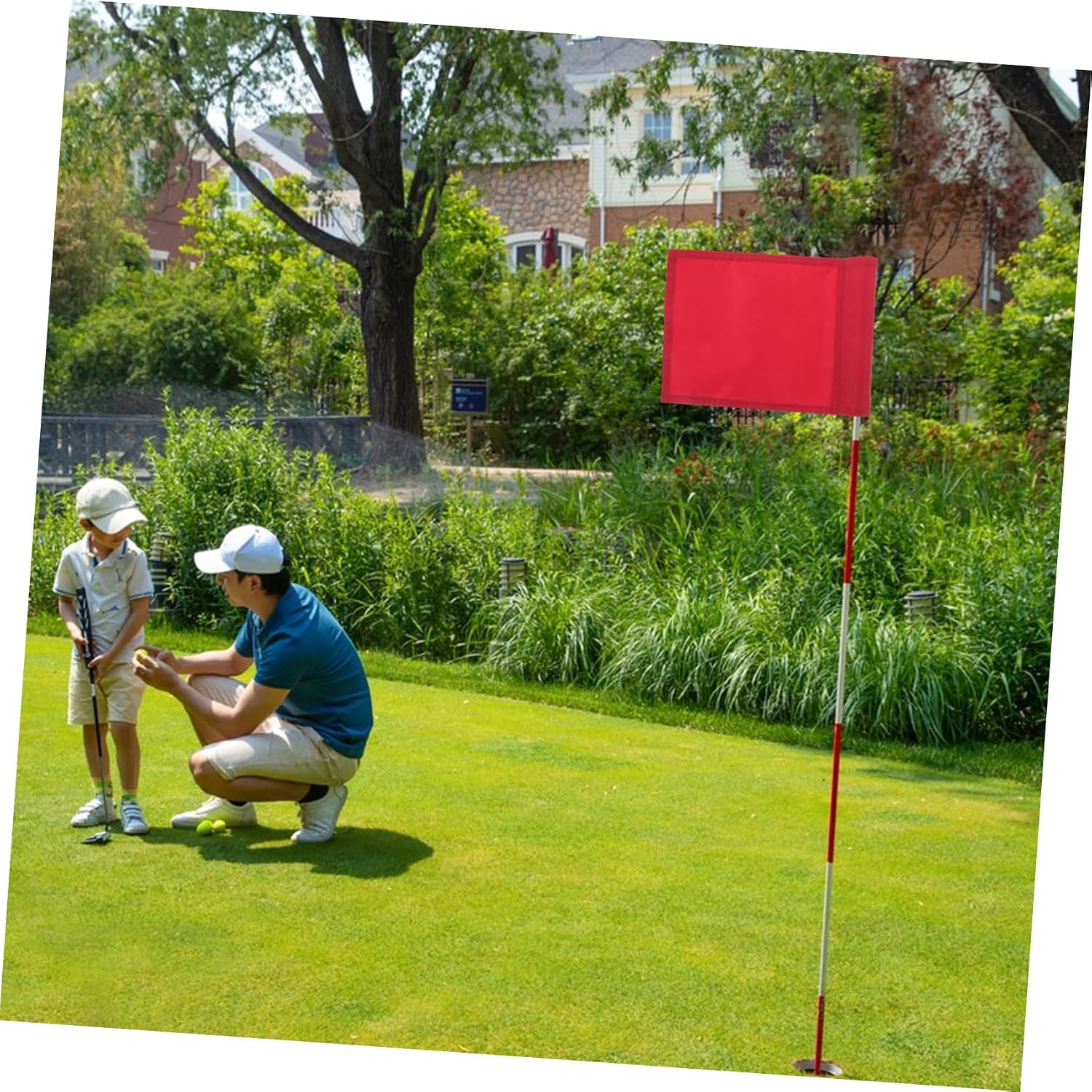 GANAZONO Golf Practice Flag Standard Putting Green Accessory for Backyard Training Compatibility Precision Target