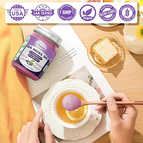 Miniatura 2 de Gel de musgo marino Gel natural de musgo marino irlandés silvestre sin OMG, sabor a saúco, 15 onzas