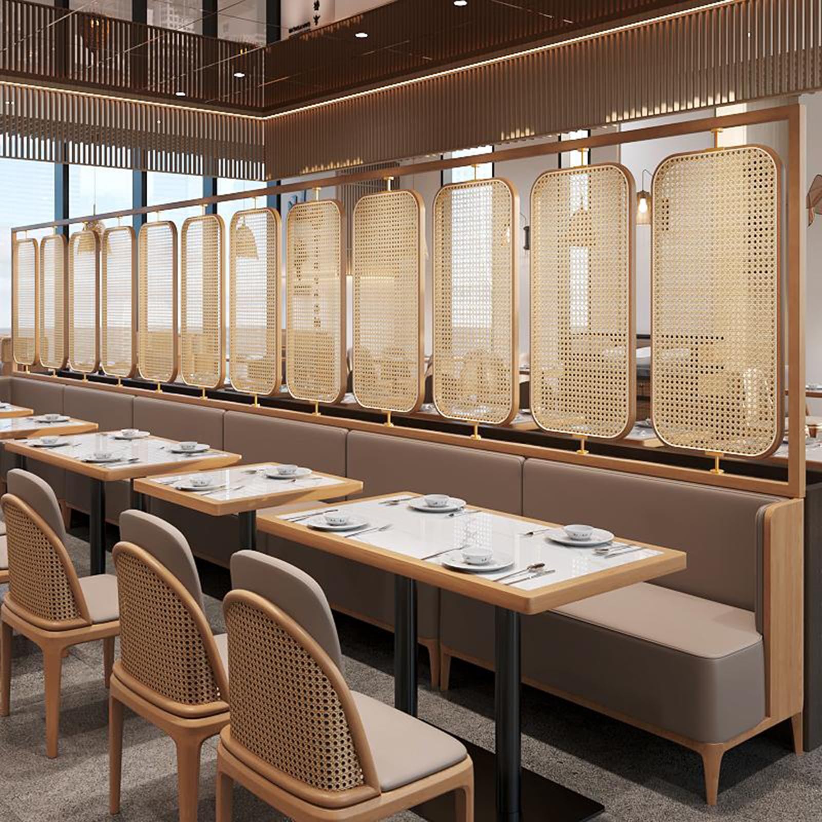 Cloison De Séparation Panneaux De Séparation pour Restaurants Commerciaux Paravent Décoratif pour Table De Restaurant Hotpot pour Hôtel(50X160CM)