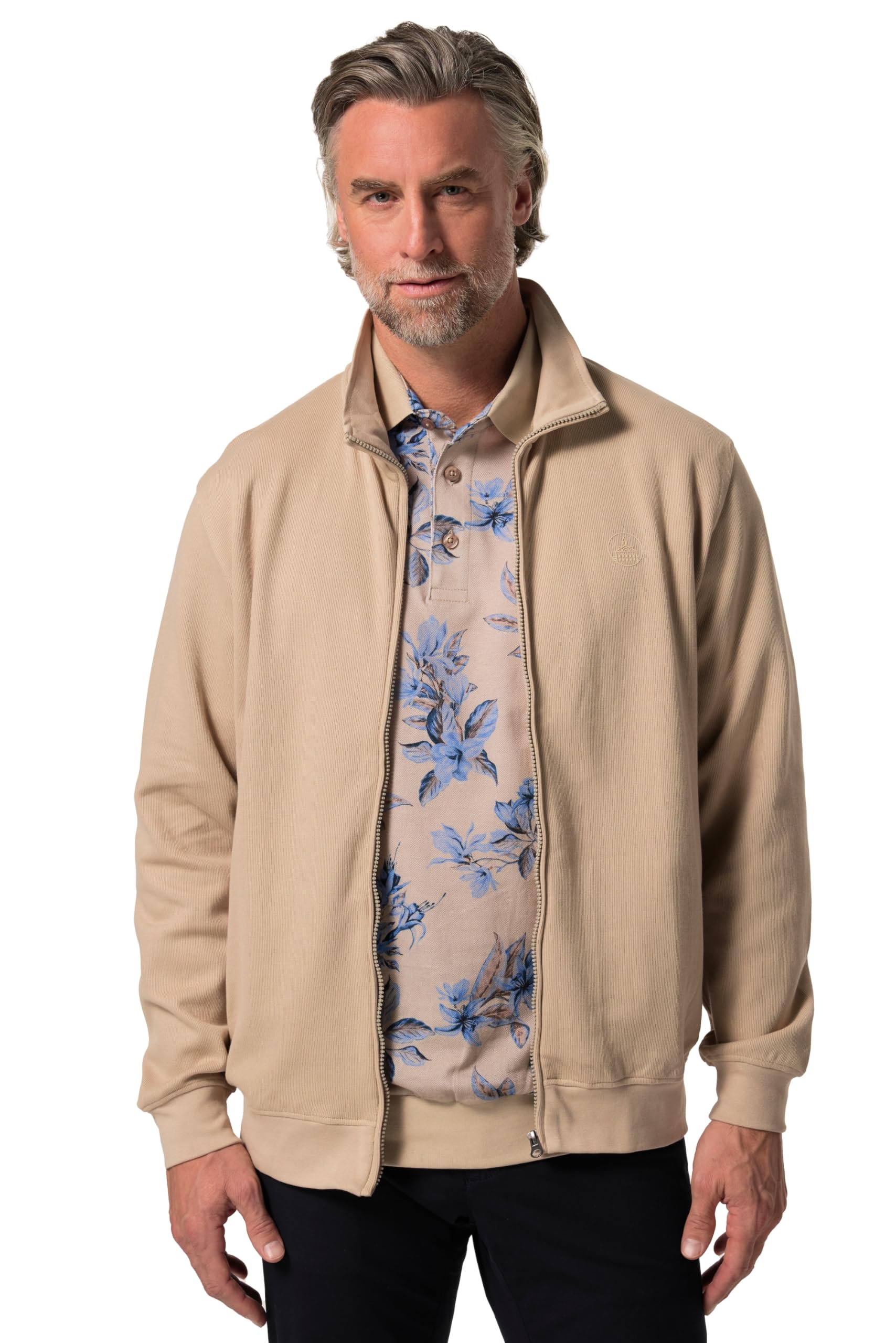 Boston Park Herren große Größen Übergrößen Menswear L-8XL Sweatjacke, Rippsweat, Stehkragen 836241