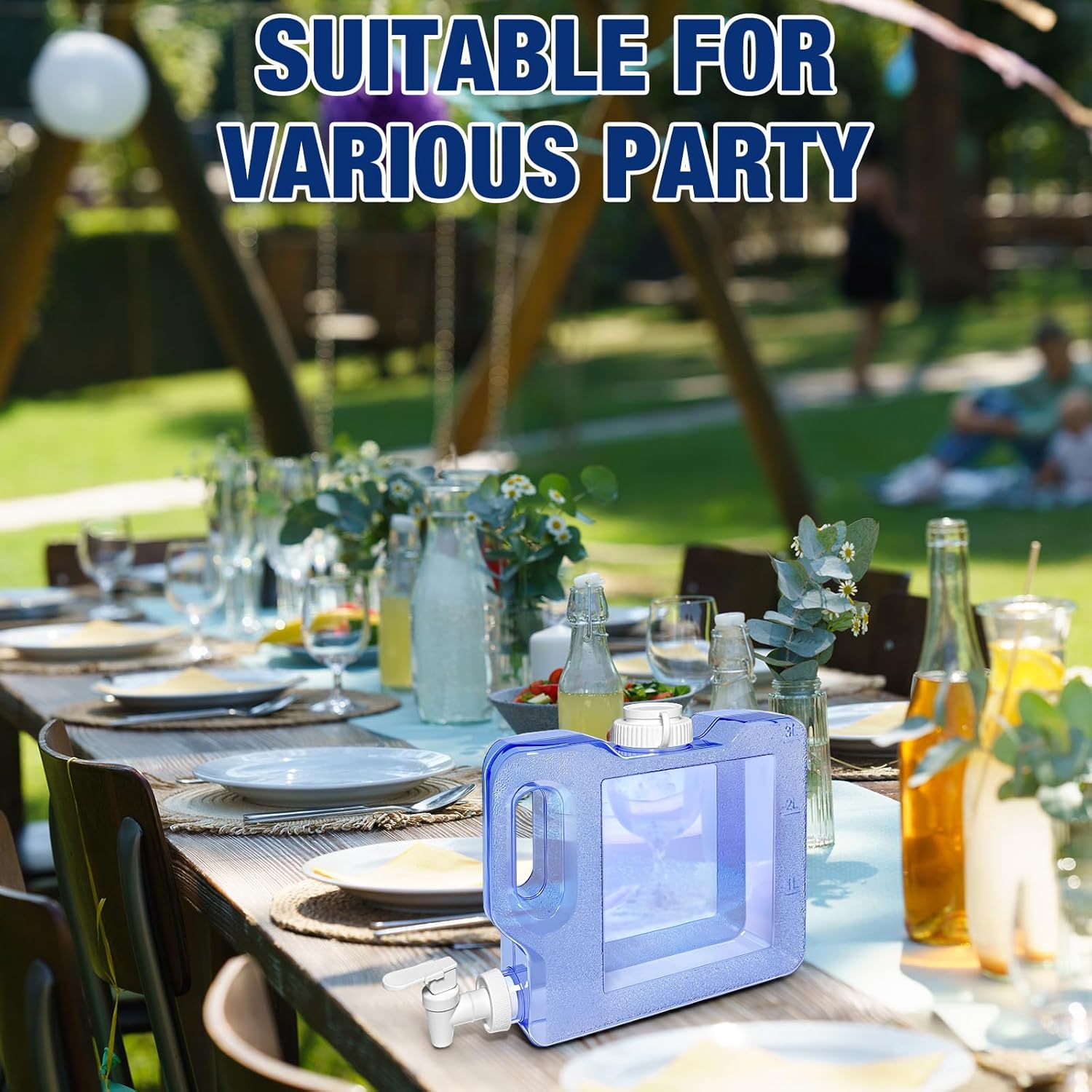 2 Pack Fridge Water Dispensers Bottle with Leak-proof Spigot and Convenient Handle Reusable Plastic Juice Beverage Dispenser Water Jug for Party Refrigerator Drink Iced Tea Juice Storage