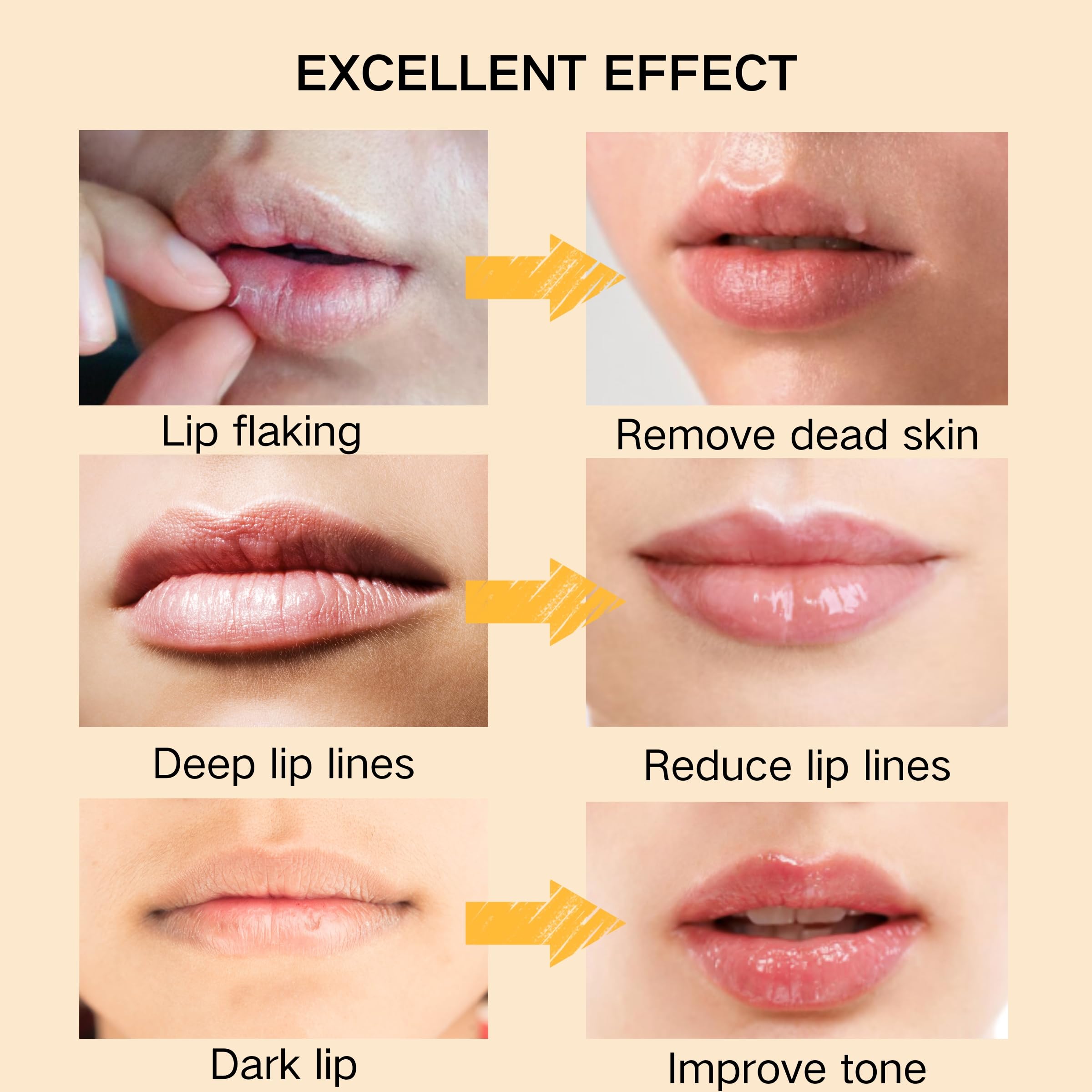 Exfoliante labial de cúrcuma y limón y bálsamo labial de cúrcuma con juego de pinceles, elimina las líneas finas de los labios, exfoliante de labios, exfoliante labial natural para labios secos 5