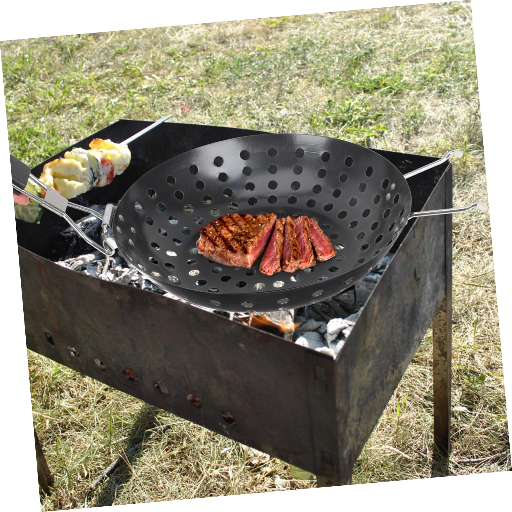 Toddmomy Piastra da Barbecue Professionale Antiaderente con Utensile per Grigliate Superficie per Carne e Verdure