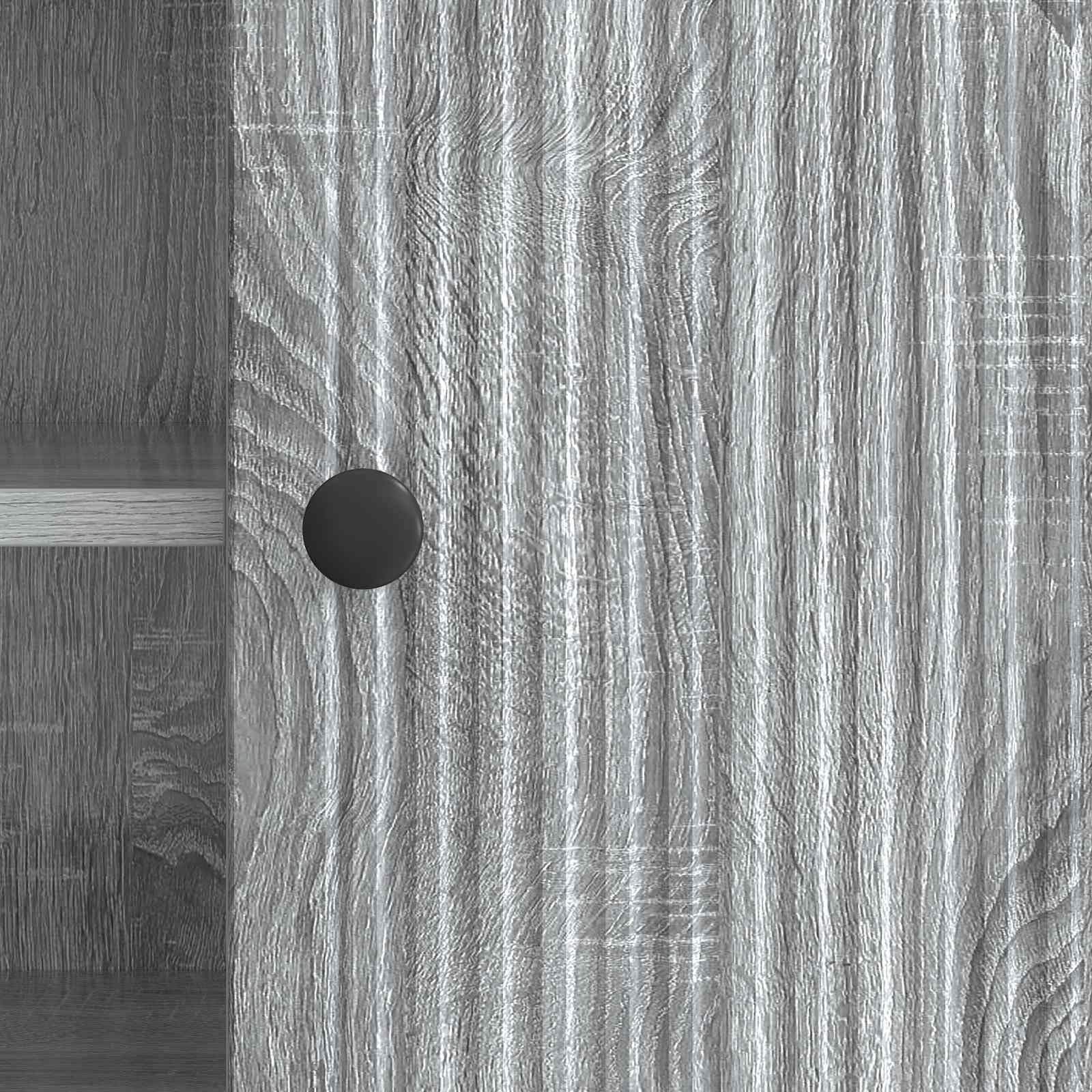 Hothingwell TV-Bank, 102 x 34,5 x 50 cm, Sonoma, Grau, Ingenieurholz | Verstellbare Regale, Türen mit Scharnieren 90 °, Griffe aus Metall, einfache Reinigung mit feuchtem Tuch