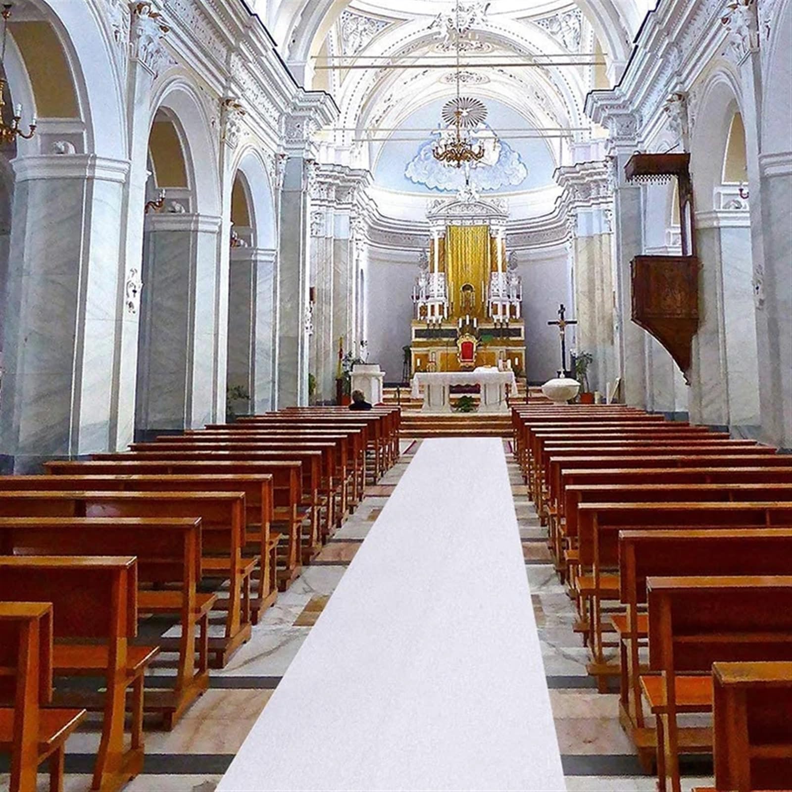 Wunderschöner weißer Hochzeitsteppich, Gangläufer, for drinnen und draußen, Party, Veranstaltung, Zeremonie, Hochzeitsdekoration, Hochzeitsteppich Lang Hochzeit Teppich(30M_1.2M)