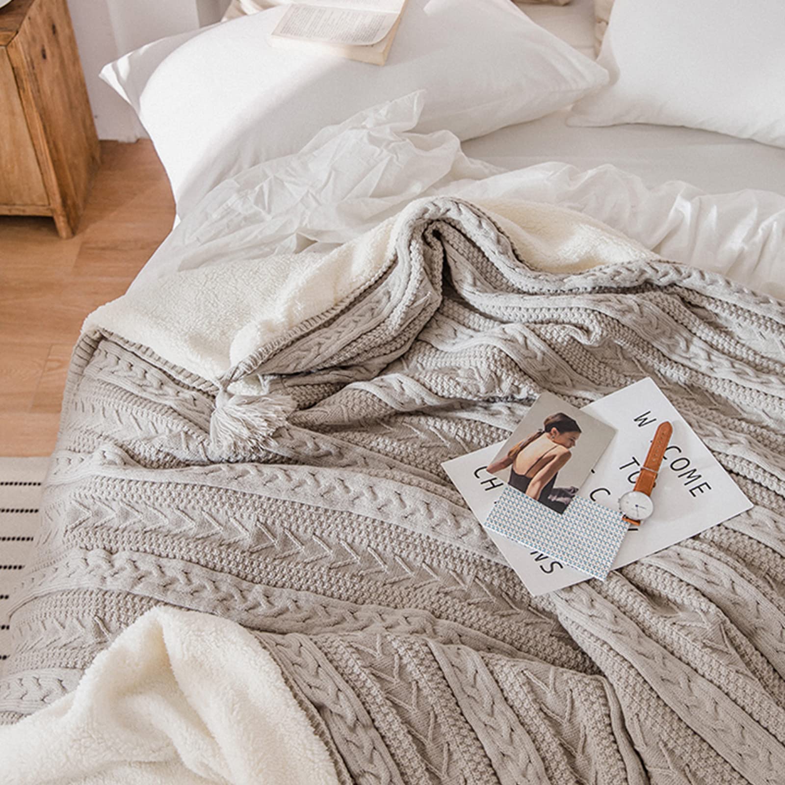 Coral Fleece Knitted Blanket Hogar Dormitorio Sofá Manta Manta Oficina Aire Acondicionado Edredón Polar Fleece Manténgase Abrigado y Cómodo en Otoño e Invierno