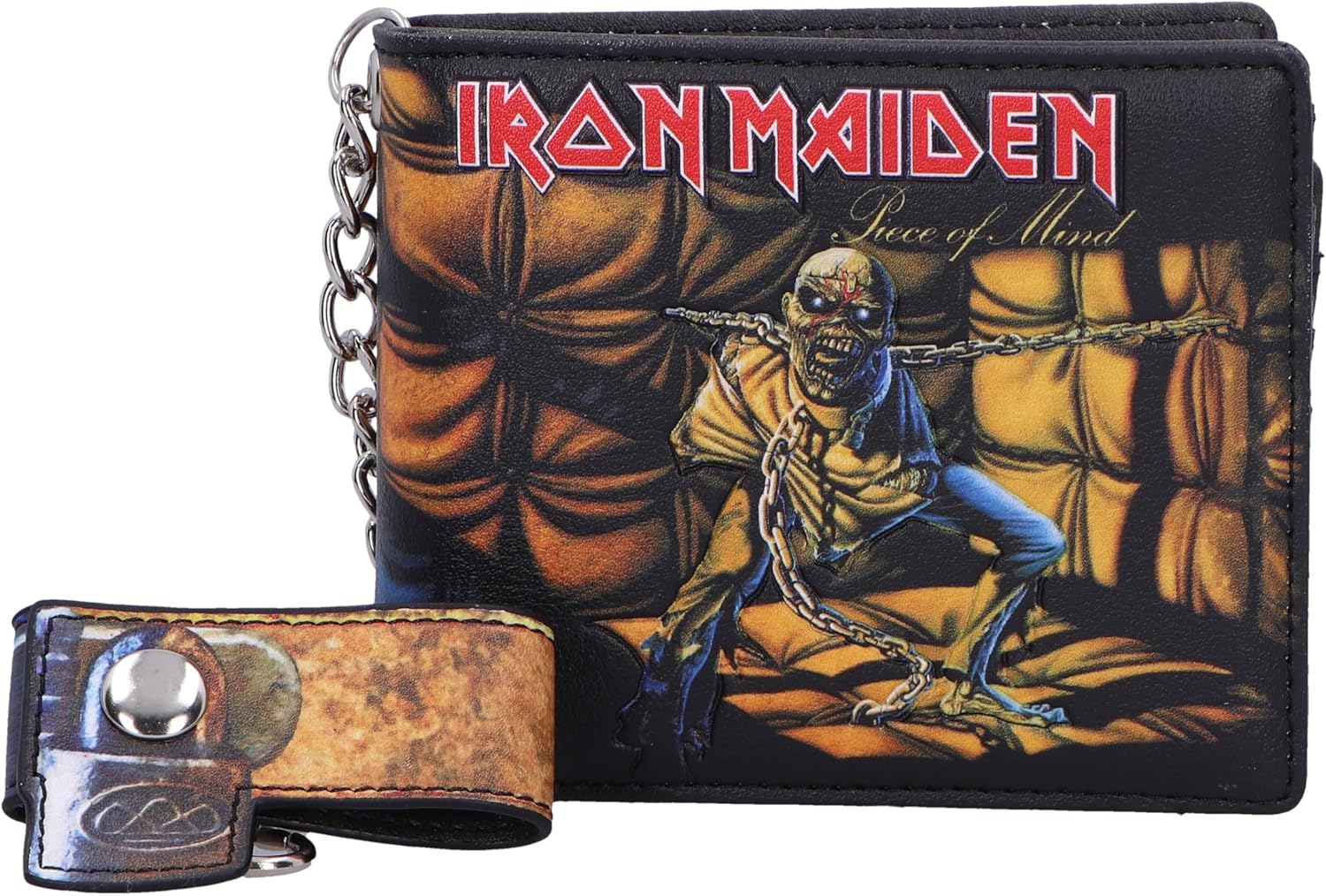 Men's Iron Maiden Piece of Mind Wallet 11cm Tri-Fold Wallet Black
