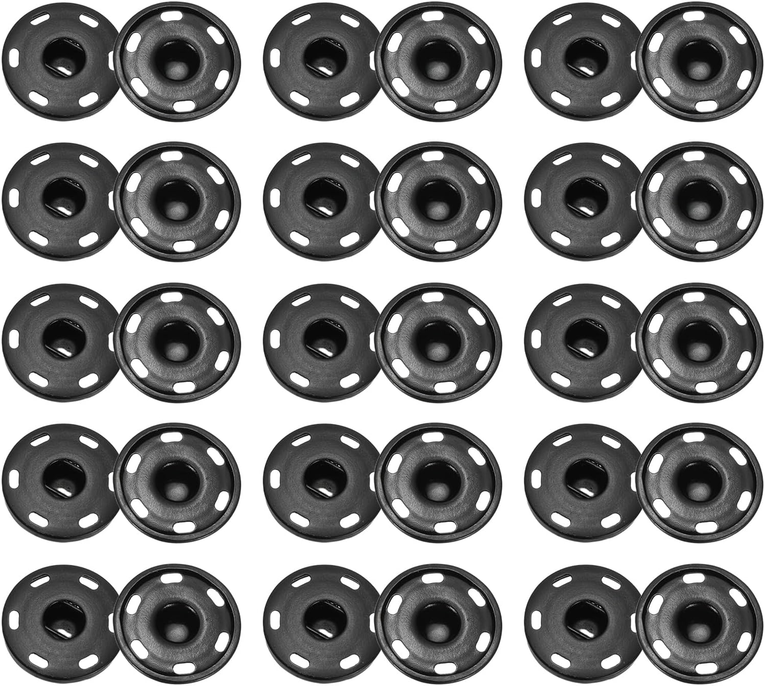 uxcell 50 Sets Sew-on Snap Buttons, 10 mm Metal Invisible Press Studs Buttons, Brass Sewing Snap Fasteners for Fabric Clothing DIY Crafts (Silver Tone)