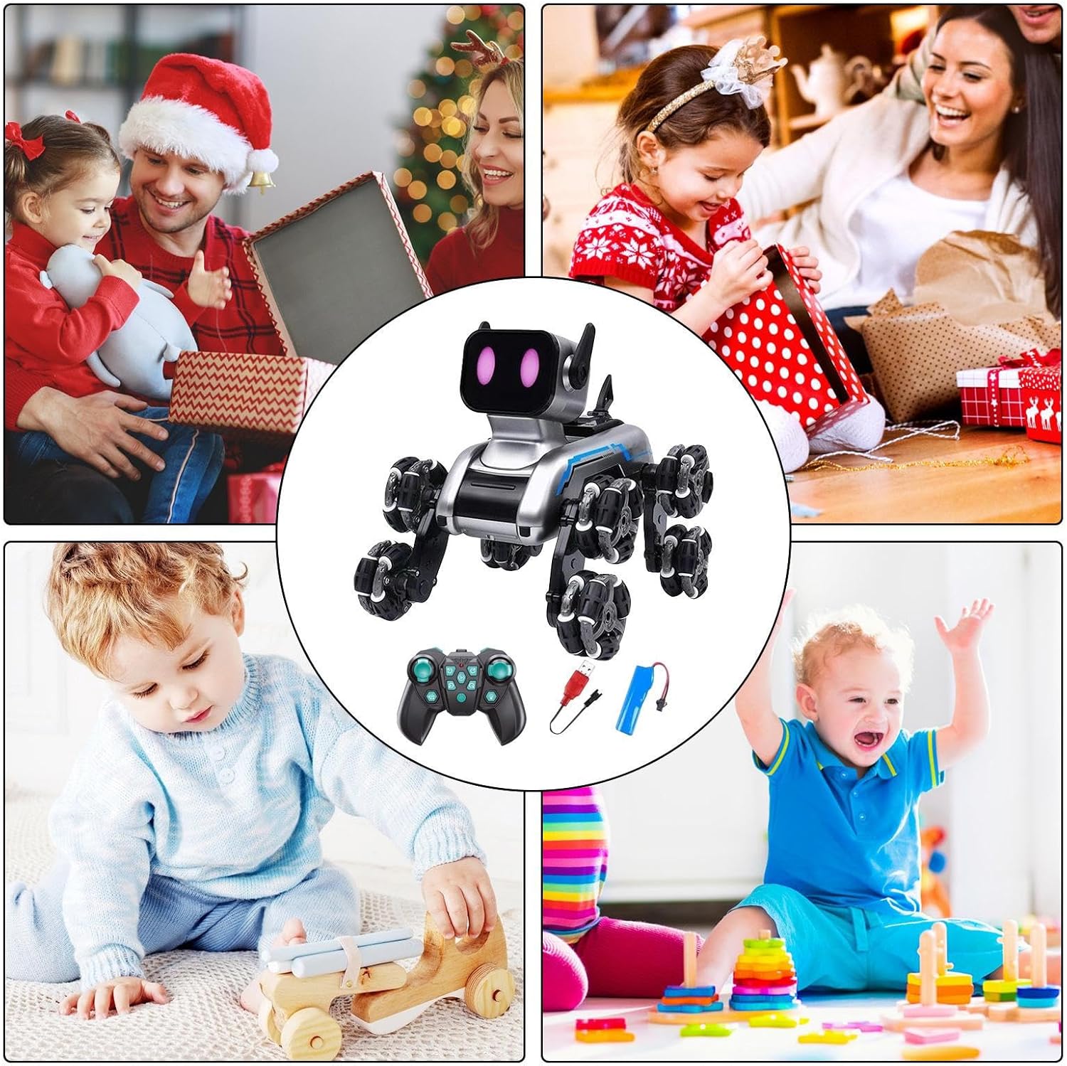 RCドッグ, 子供向けロボット犬, 子供用おもちゃ 8輪リモコン操作 屋内 屋外 リビングルーム 女の子 男の子