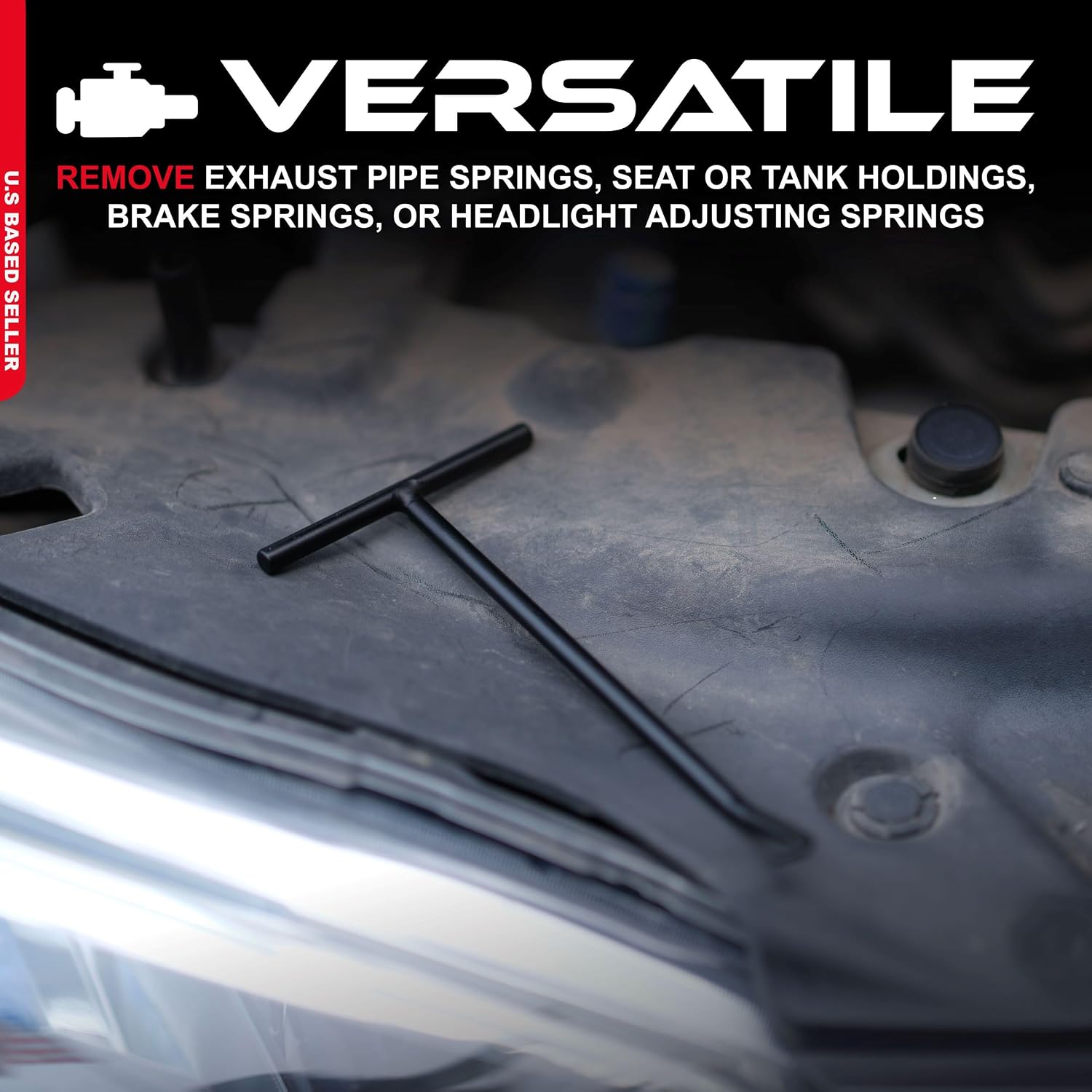 ABN Brake Spring Hook & Headlight Adjuster w/T-Handle, Angled Hook – Vehicle Springs Removal, Installation, Adjustment