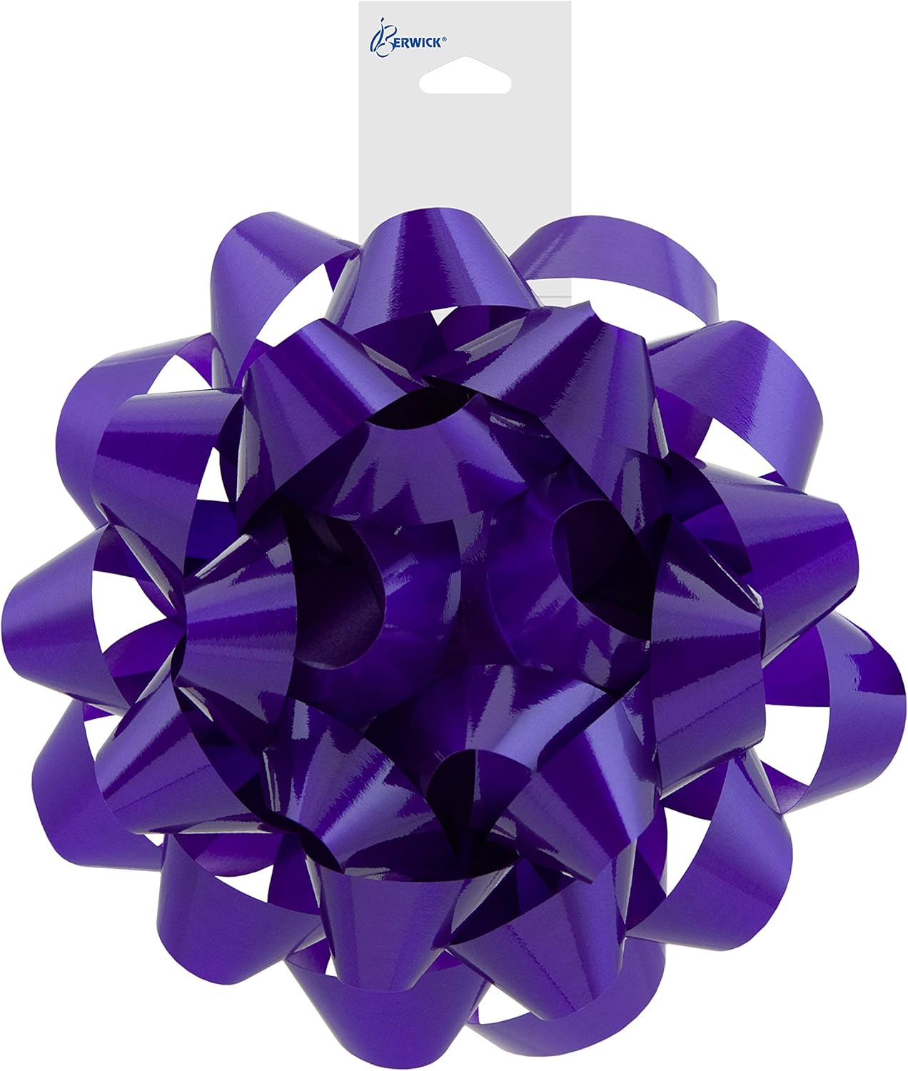 Berwick Offray 6'' Diameter Large Christmas Bow, Purple Lacquer