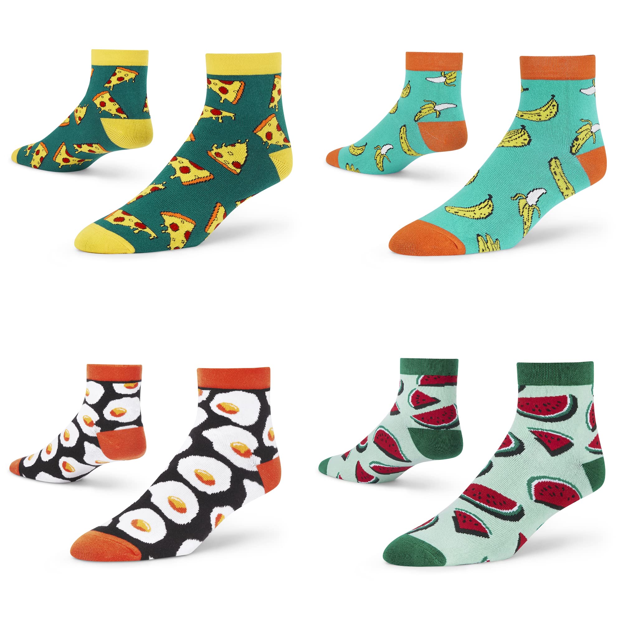 Men's and Women's Combed Cotton Ankle Length Socks (Pack of 4) (Multicolour, Free Size)