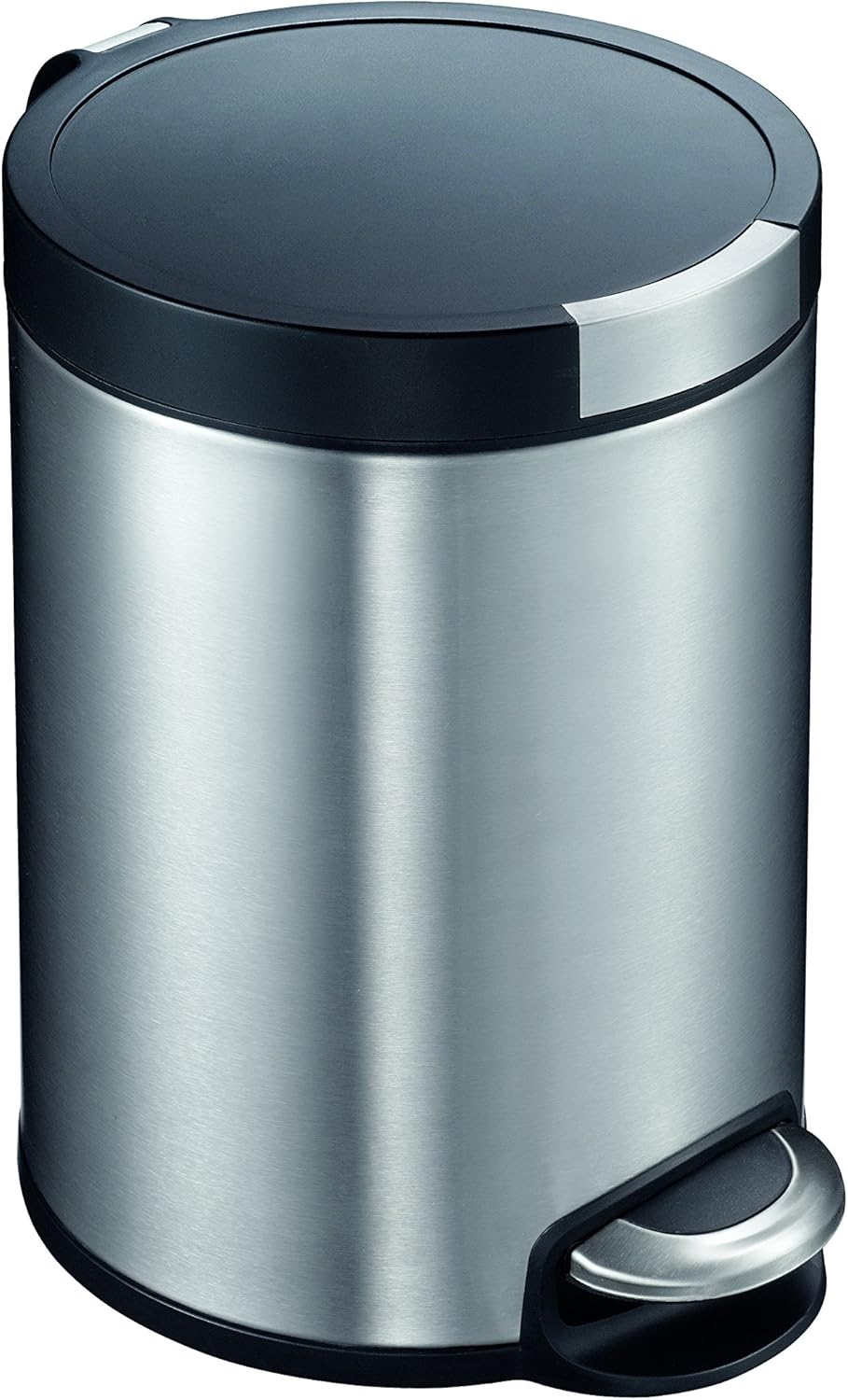 EKO Pedal Bin with Plastic Bin Insert, 5 L, Matte Stainless Steel