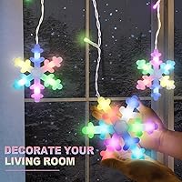 Vista 13 de Aulanto Christmas Snowflake Lights, 14 Drops Cool White 11.48FT 168 LED Icicle Lights Waterproof with 8 Modes, Connectable for Eaves, Windows
