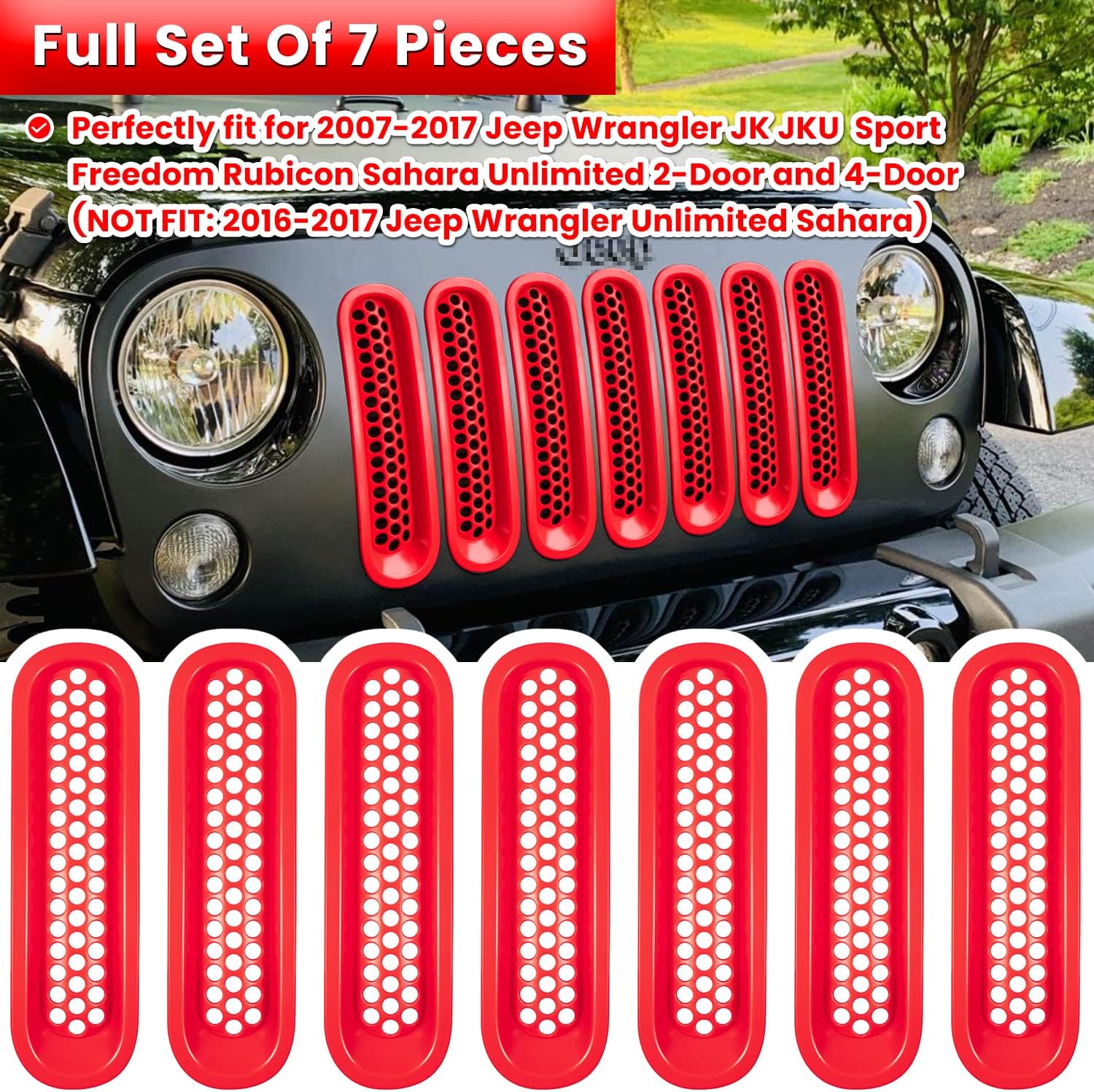 Automotive 07 16 Jeep Jk Wrangler Front Hood Bright White Replacement Grille Shell Rubicon Money Sense Net
