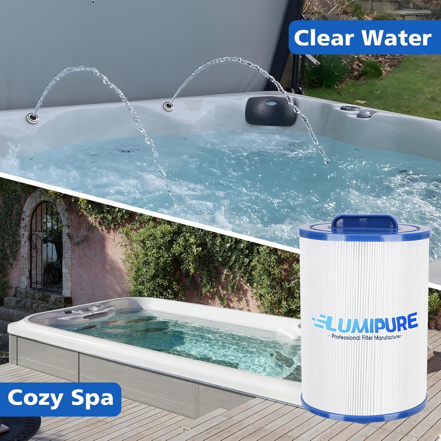 PWW50P3 Hot Tub Filter Cartridge 2 Pack Replacement 6CH-940, FC-0359, 817-0050, 25252, PWW50 Fits Pleatco, Unicel, Waterway Spas-6" Diameter, 8-1/4" Length, NSF 50 Certified. - Image 4