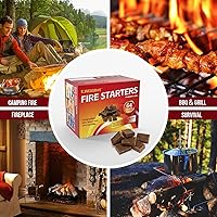 Vista 6 de Fire Starter Squares 192 - Arrancadores de fuego para chimenea, chimenea, parrilla de barbacoa, fuego de campamento, estufa de leña, resistente al
