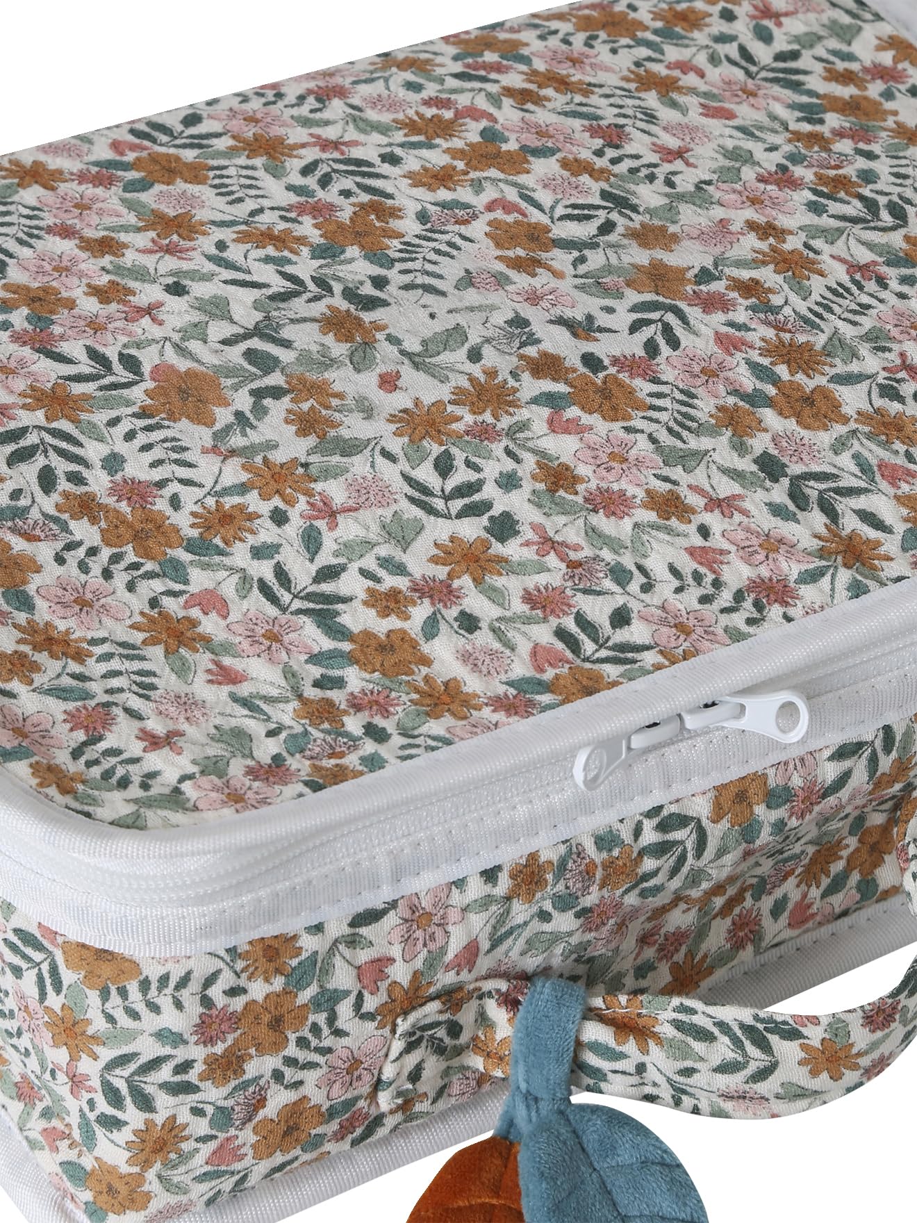 Vertbaudet Baby-Set Kuschelhase Koffer RETRO FLOWER gelb