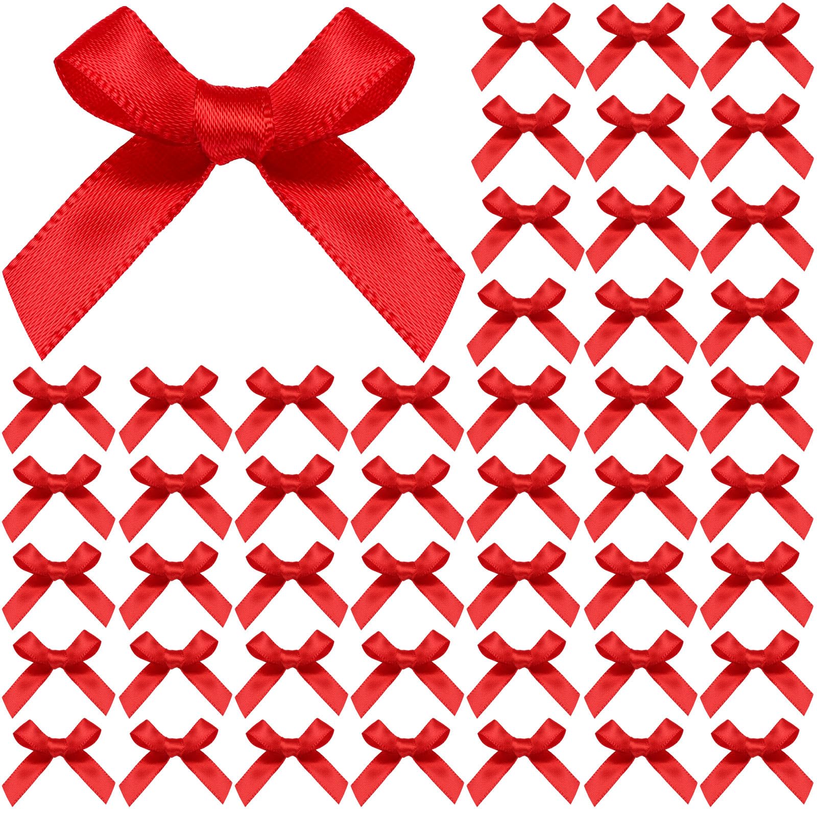 Round Red Ribbon Bow Snapklik.com : 50 PCS Mini Red Bows, Red Satin Ribbon Bows, Small Bows ...