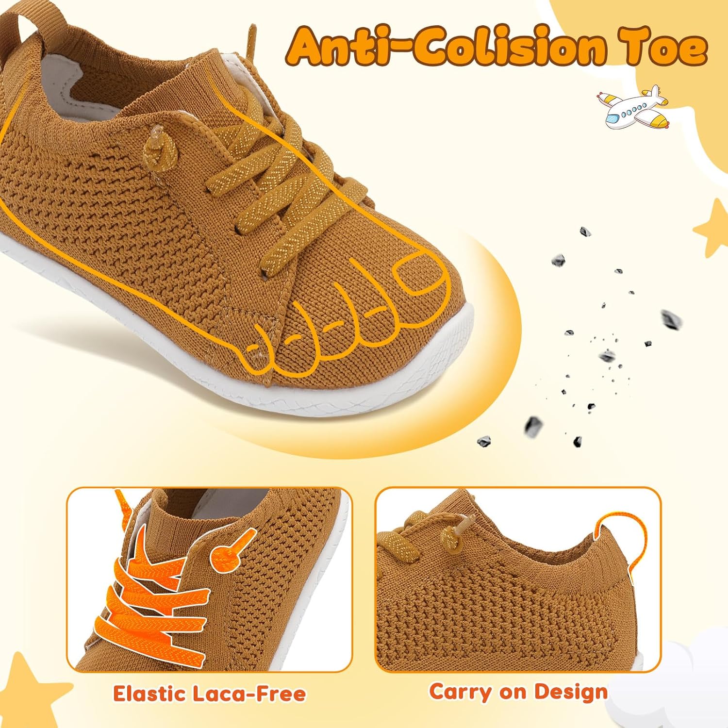 LeIsfIt Toddler Walking Shoes Boys Girls Slip-On Barefoot Shoes Kids Breathable Sneakers Non-Slip Lightweight Tennis Shoe - Image 6