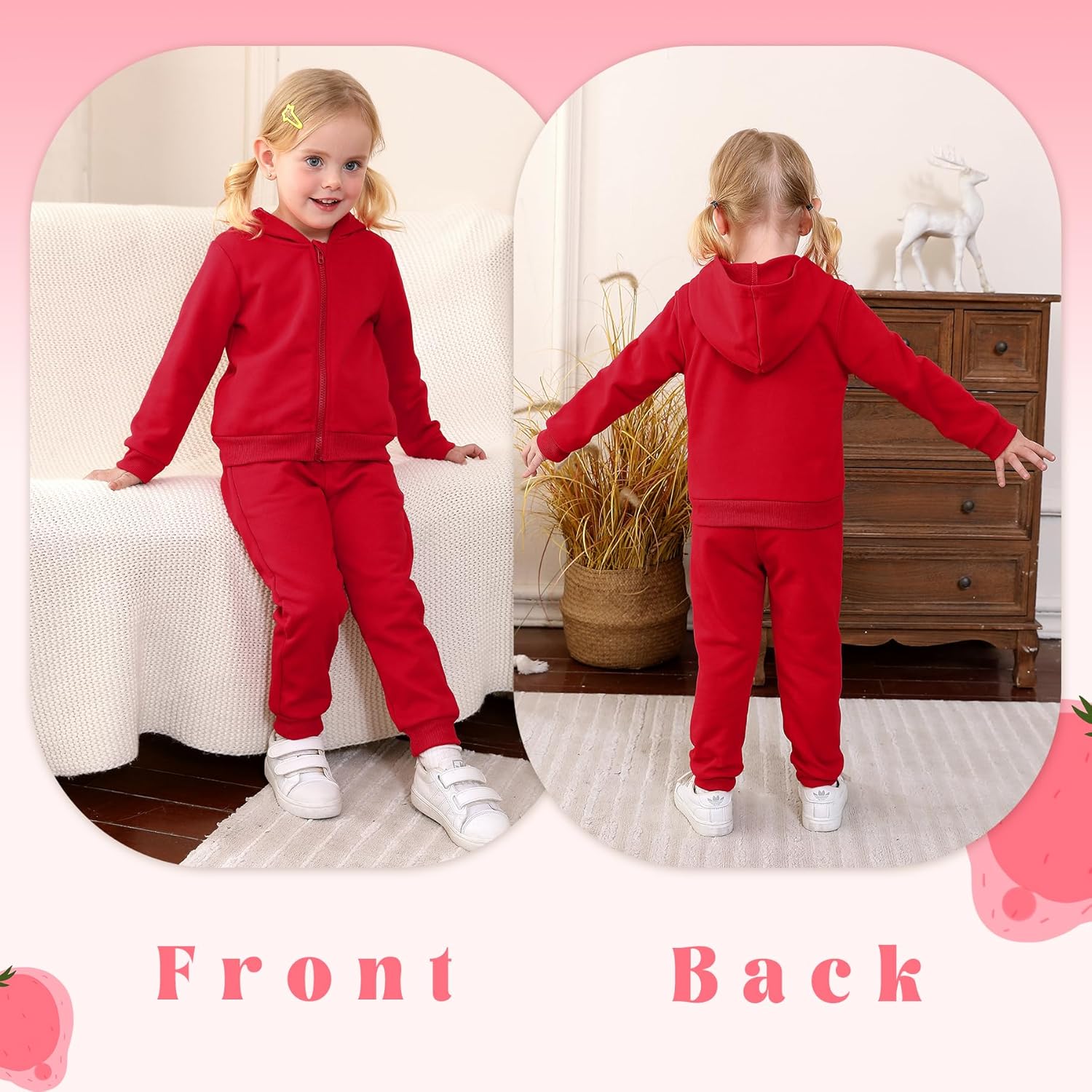 Happy Town Baby Clothes for Girls Boy Solid Color Zipper Hoodie and Sweatpants Outfits Fall Winter Toddler Sweatsuit - Image 3