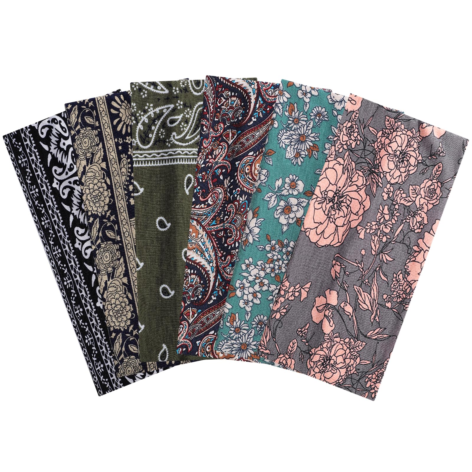 6 Pack Boho Knotted Headbands for Women's Hair, Wide Head Bands for Yoga Hiking Boho Outfits for Women Gift