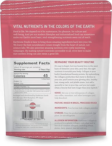 Miniatura 2 de Colágeno Earthtone. Péptidos 16 onzas. Proteína de carne de res sin transgénicos, 1