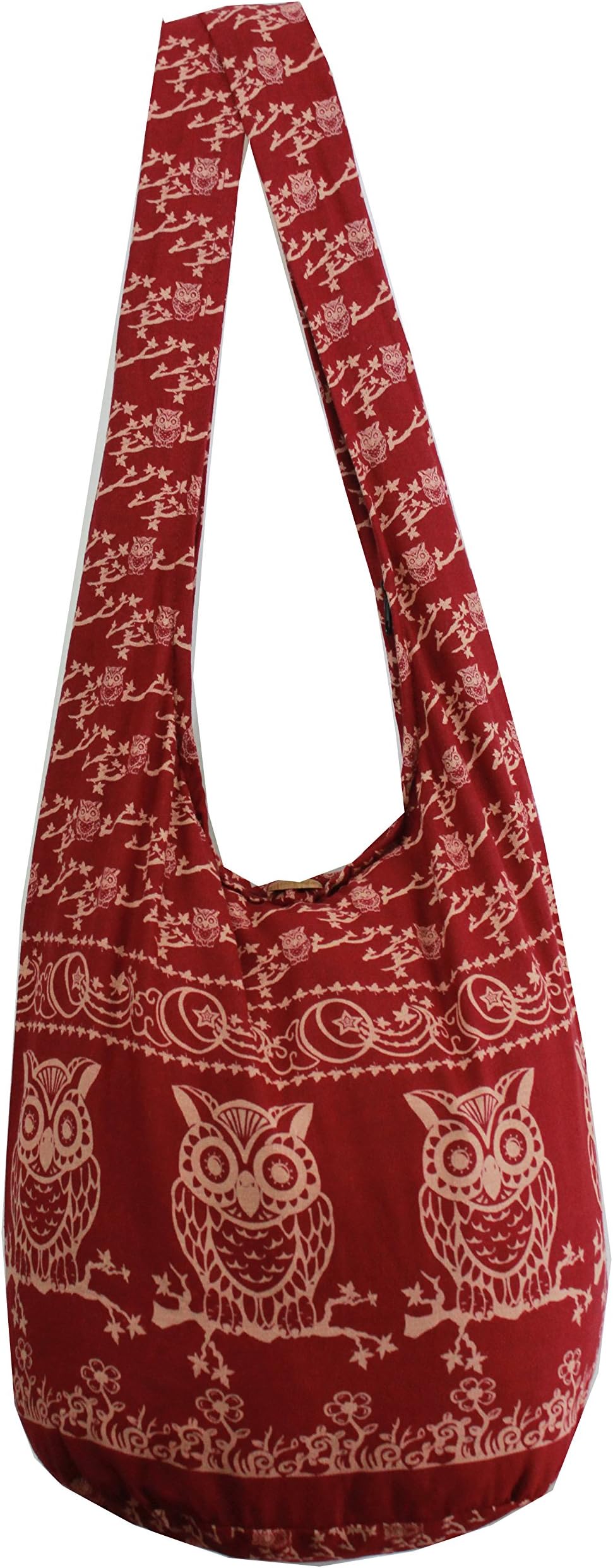 NaLuck Owl Hippie Boho Vintage Sling Cross body Shoulder Messenger Bag Large