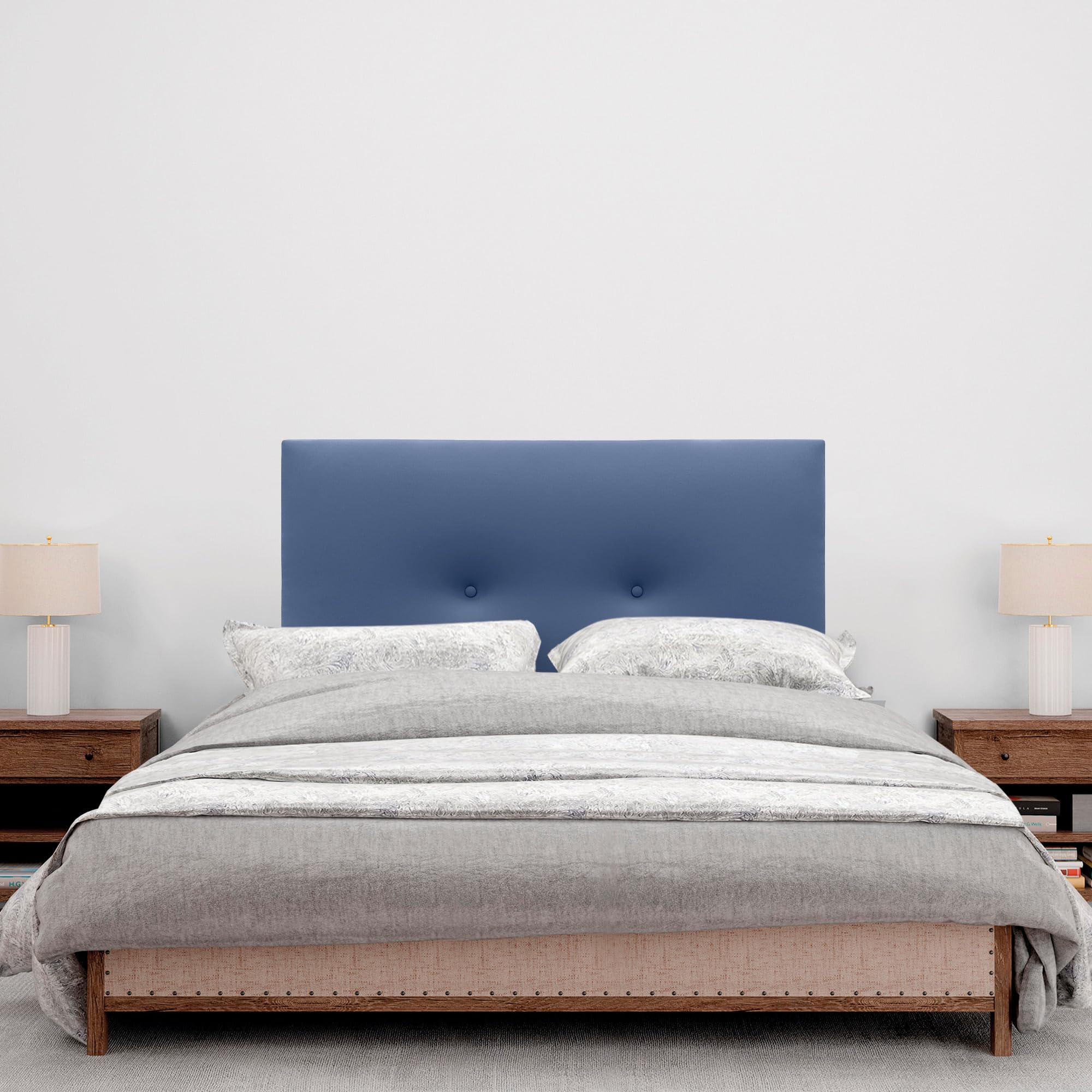 DHOME Testata in similpelle o tessuto AQUALINE Testata imbottita liscia Testata letto di lusso (Tessuto Beige, 105cm (Lits 80/90/105