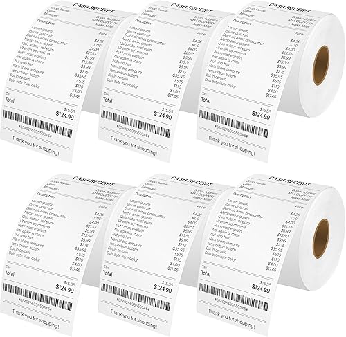 Repuesto para DYMO 30270 Thermal Cruxer 6 rollos de papel de recibo blanco no adhesivo de 2-14 pulgadas x 249 pies 2.244 in x 249.3 ft, compatible