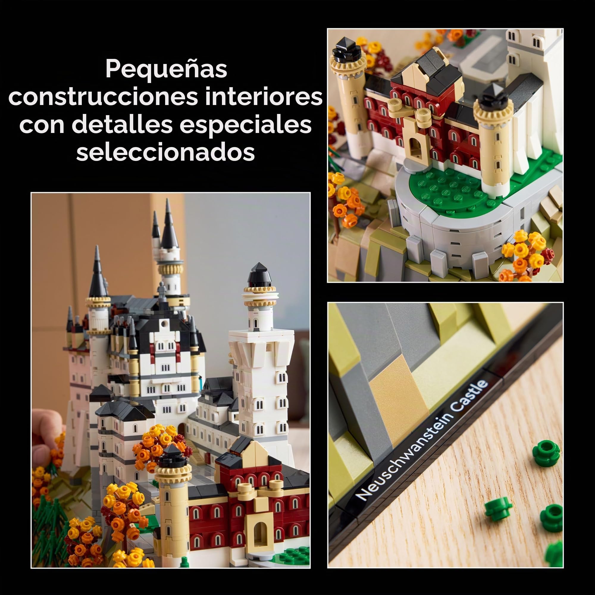 Lego Neuschwanstein 21063 - Castillo de Neuschwanstein Lego Architecture Set, incluye azulejos impresos, novedades de agosto 2025