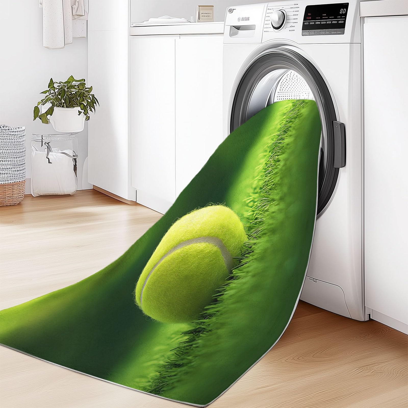 Alfombra antideslizante para tenis de césped y fotografía deportiva, de pelo bajo, de secado rápido, lavable a máquina, para dormitorio, sala de estar, comedor, 100 x 160 cm