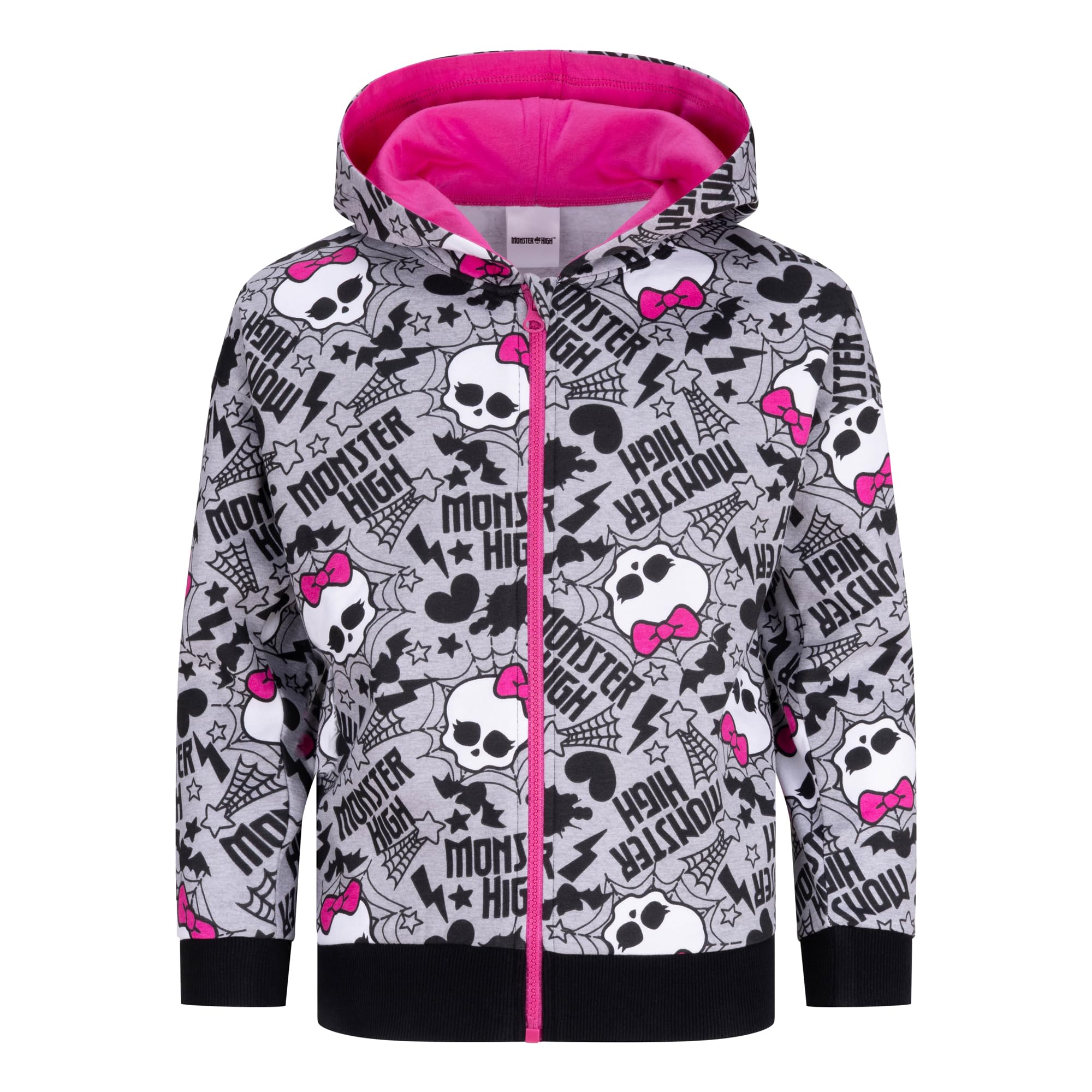 Monster High - Sudadera con capucha para niñas, color gris