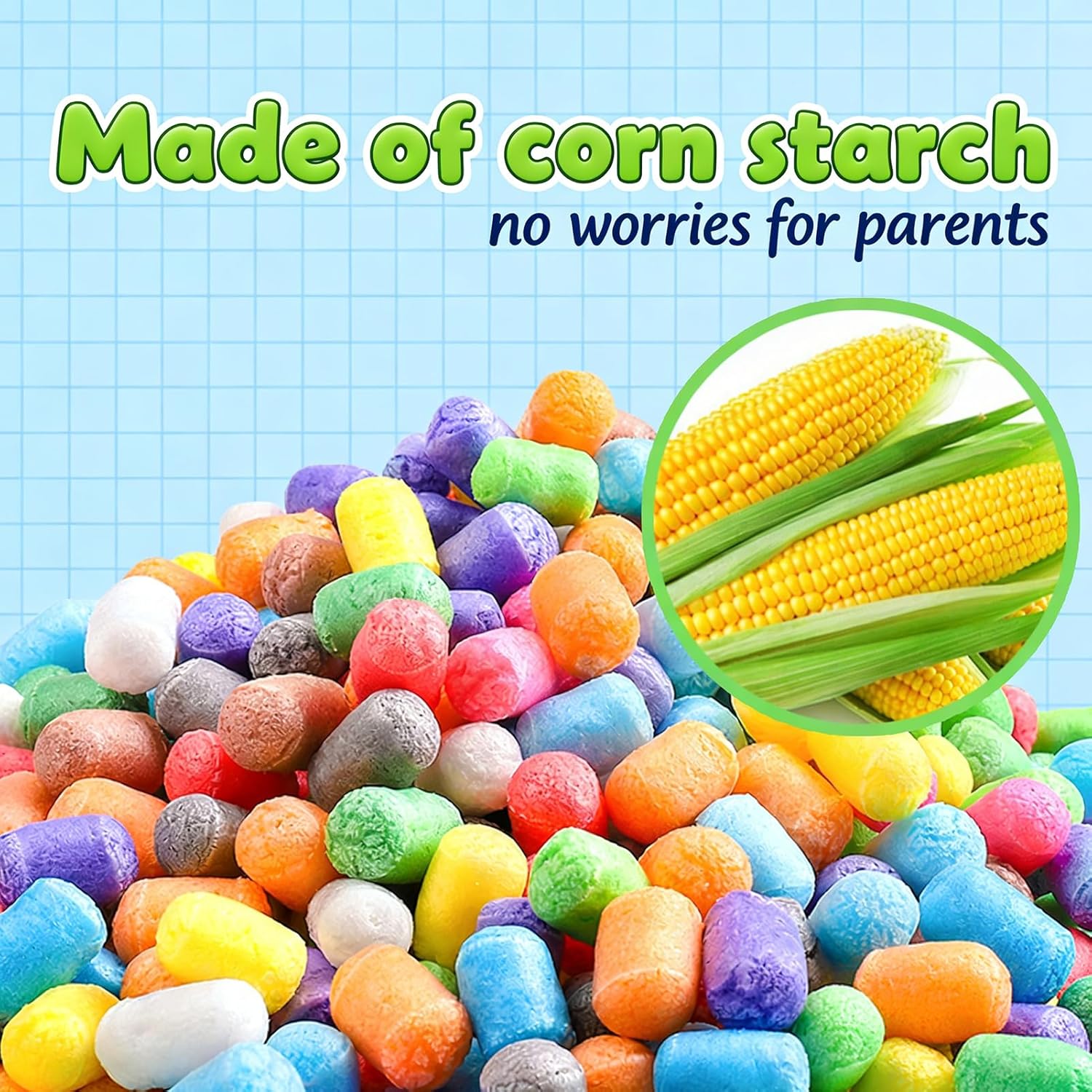 Arts and Crafts For Kids - Magic Foam Corn Craft Kit, STEM Building Model Toys, Bulk Crafts Supplies Kits, Kindergarten Preschool School Crafts Set For Toddler Ages 3 4 5 6 7 8 9 10 11 12 (500pcs)