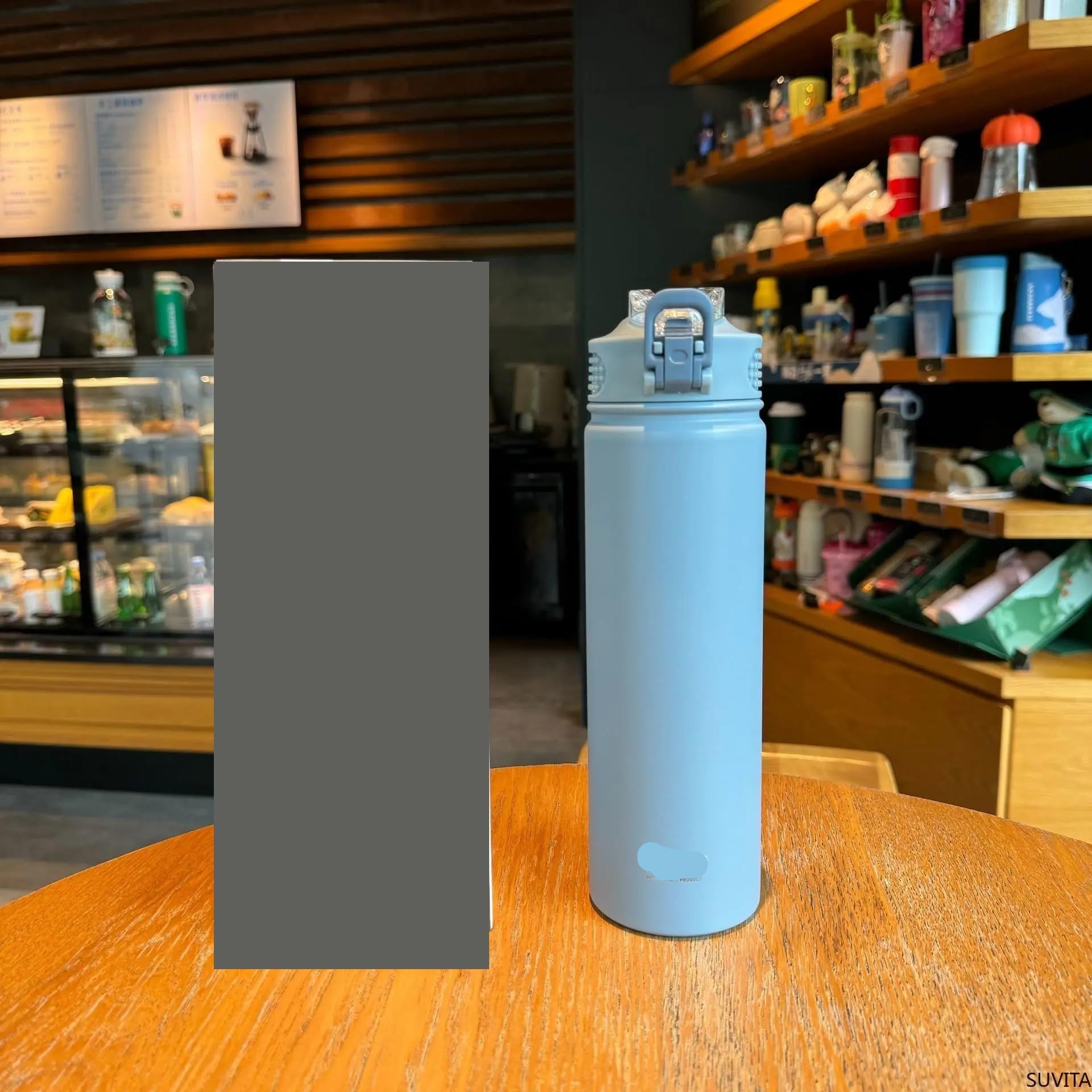 Edelstahl-Trinkflasche Thermoflasche Mit Strohhalm, Edelstahl-Thermobecher Fürs Auto, Sportwasserflaschen, Hält Kalt Und Heiß FüR Den Sport Fitnessstudio(Color2)