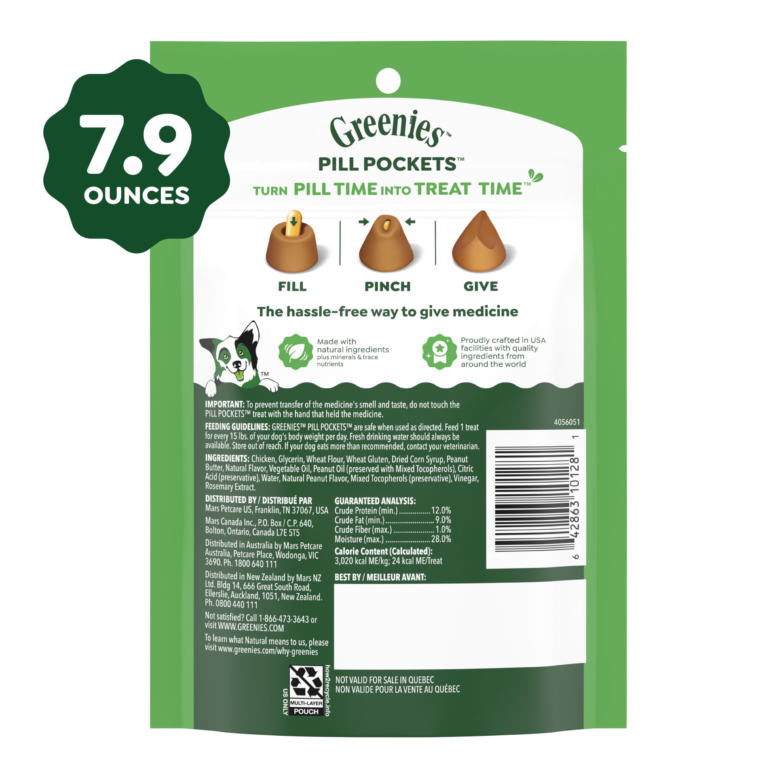 Greenies Pill Pockets mit echten Peanut Butter Leckerlis für Hunde